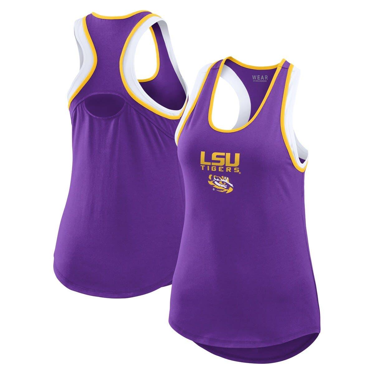 WEAR by Erin Andrews Lsu Tigers Open Hole Razorback Tank Top At