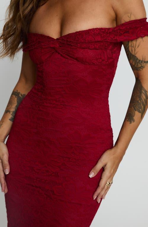 chinese dress ladies Hailees Lace Strapless Maxi Dress Red