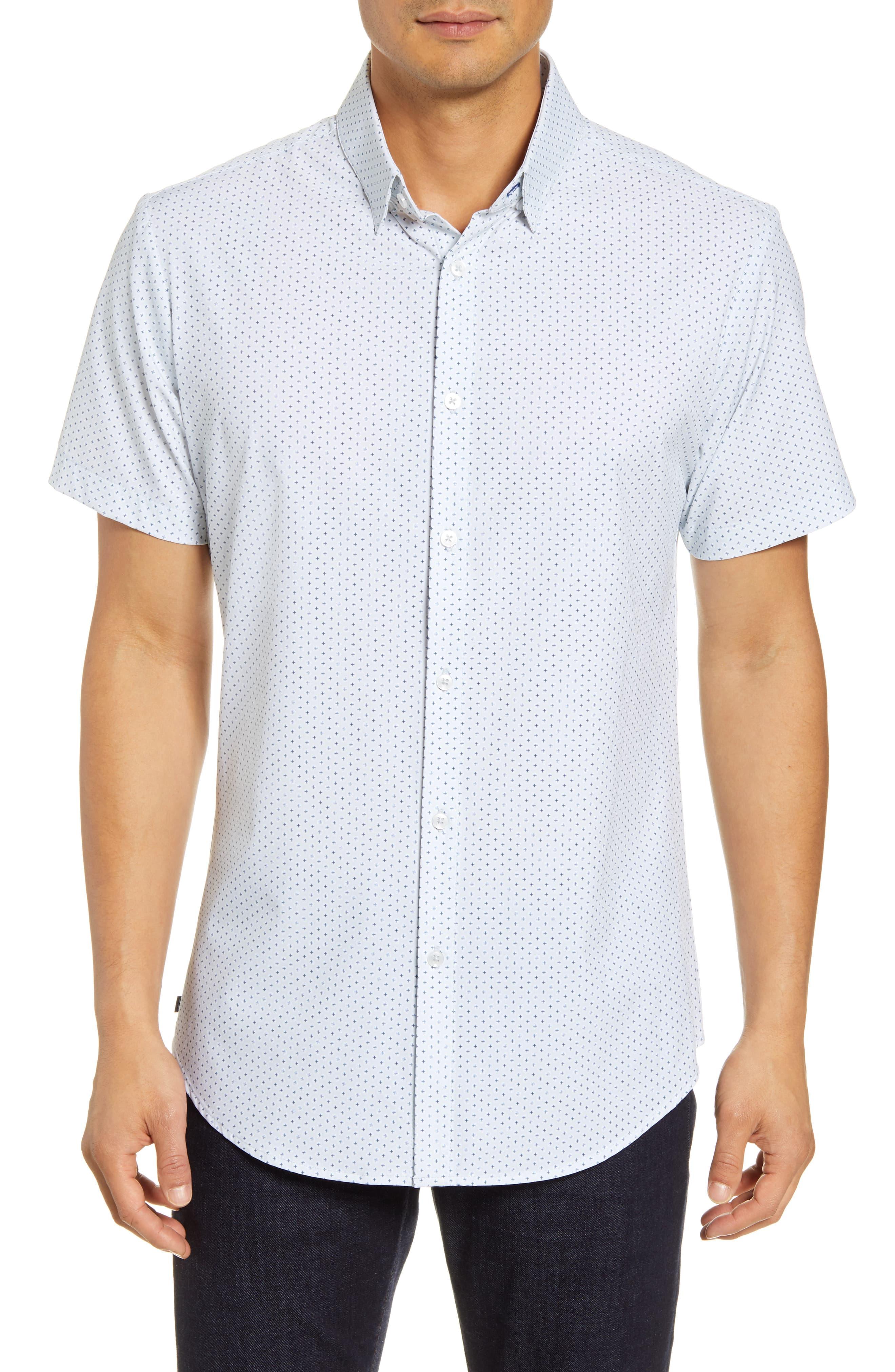 Mizzen+Main Trim Fit Short Sleeve Button-up Shirt in Blue for Men - Lyst