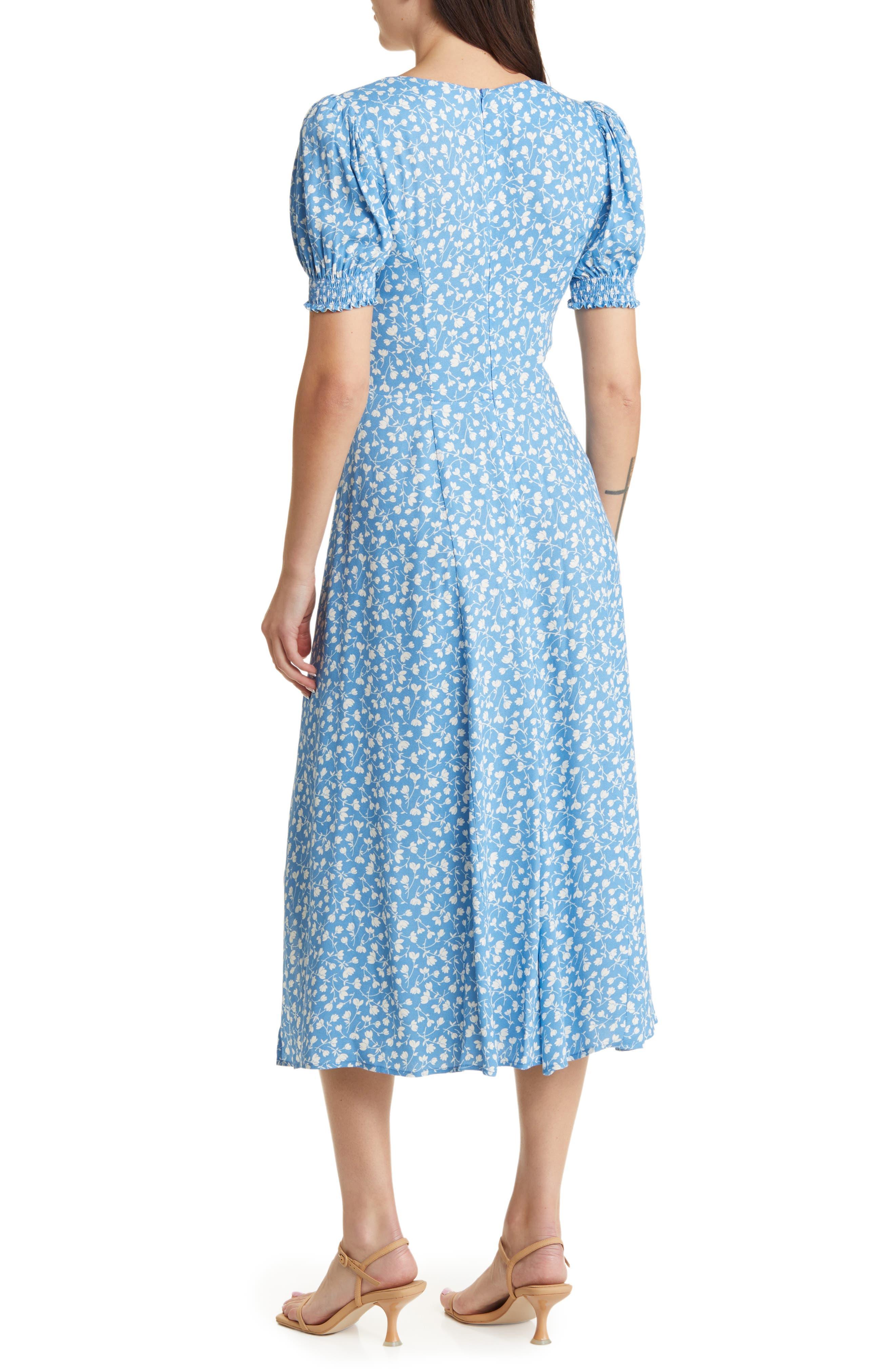 Reformation Baby Blue Floral Dress Reformation Lacey Floral Dress