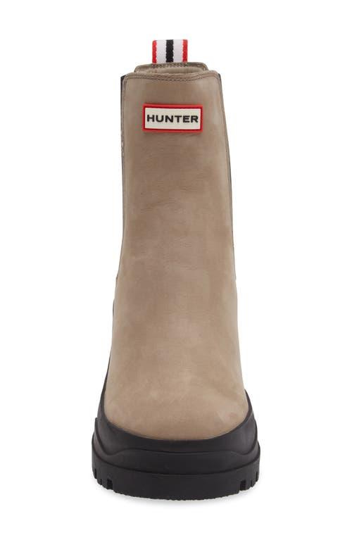 HUNTER Miana Waterproof Block Heel Chelsea Boot in Brown Lyst