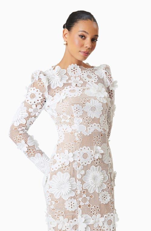 Elliatt Autumn Floral Lace Long Sleeve Cocktail Dress in White | Lyst