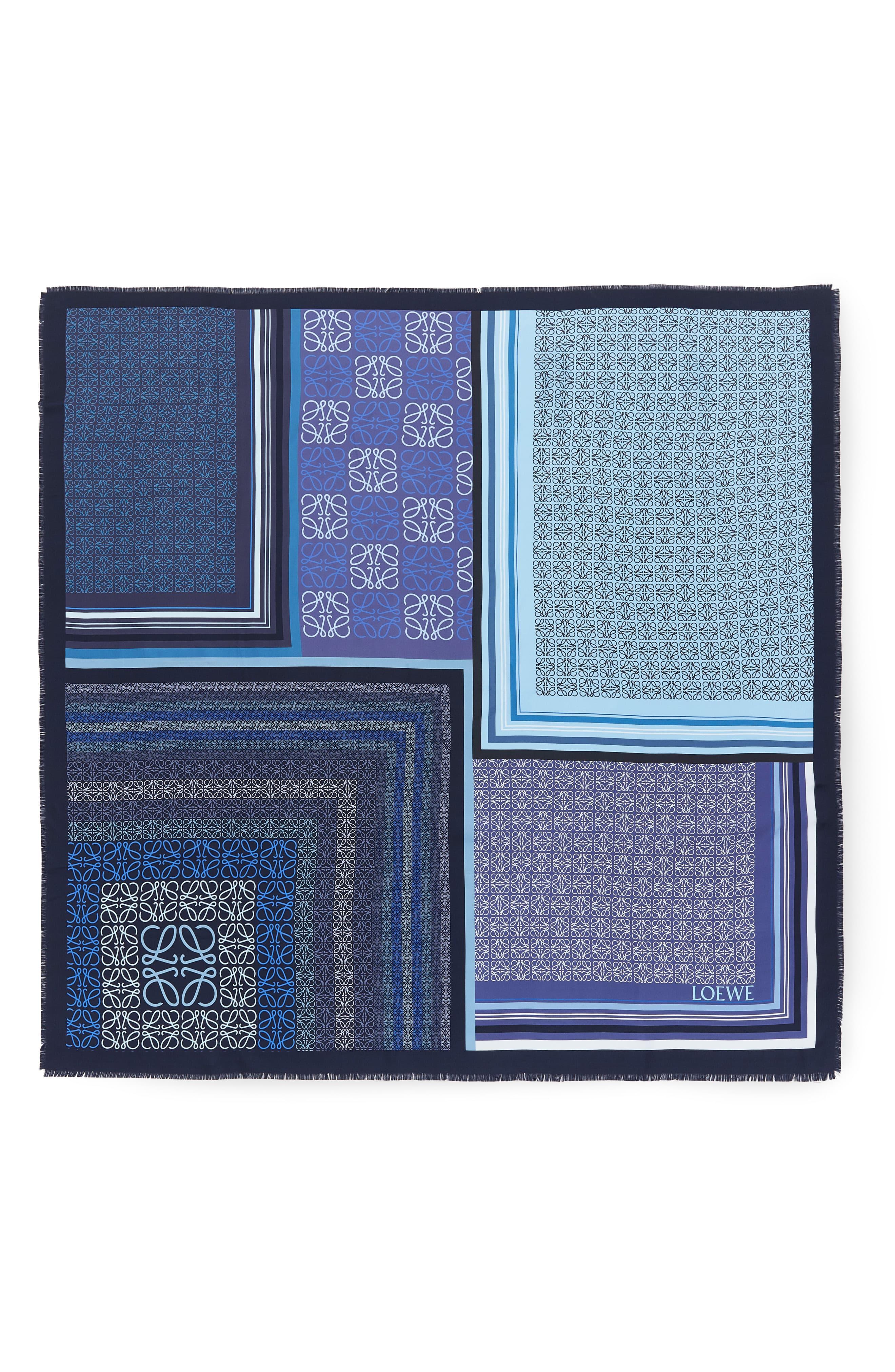 Loewe Patchwork Print Silk Square Scarf in Blue - Lyst