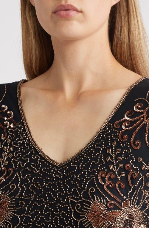 beaded v-neck cocktail dress pisarro nights Pisarro Nights Beaded V-Neck Cocktail Dress from Nordstrom