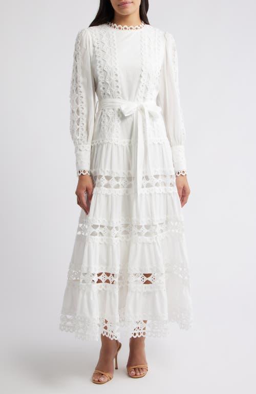 chinese dress ladies Calliope Long Sleeve Tiered Ruffle Long Dress - Cowrie