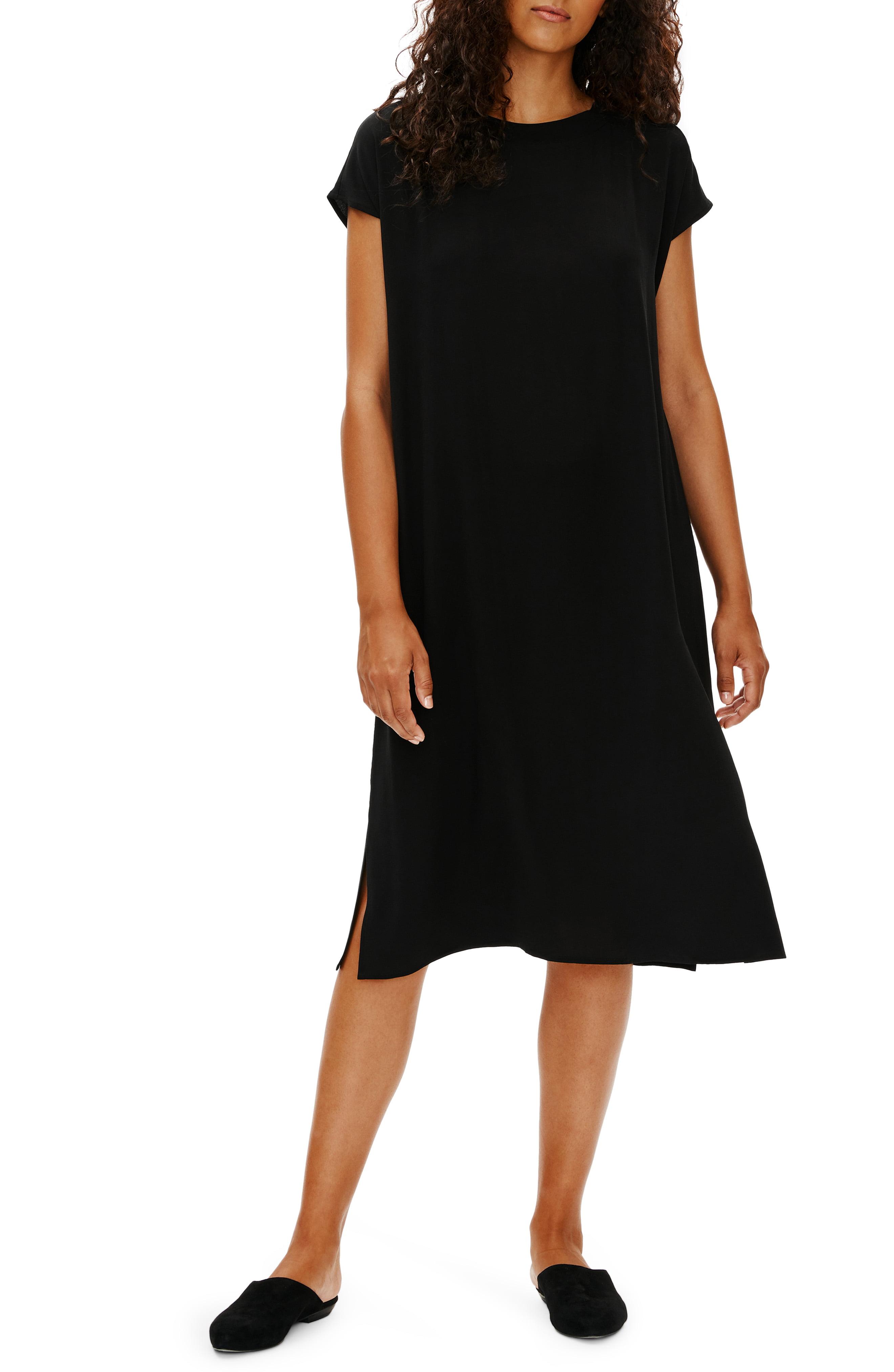 Eileen Fisher Silk Swing Dress in Black Lyst