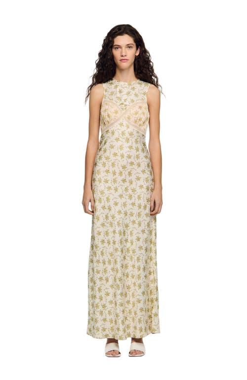 chinese dress ladies SANDRO DAY DREAM MAXI DRESS IN VISCOSE-KNIT MAXI DRESS - Green main image 1