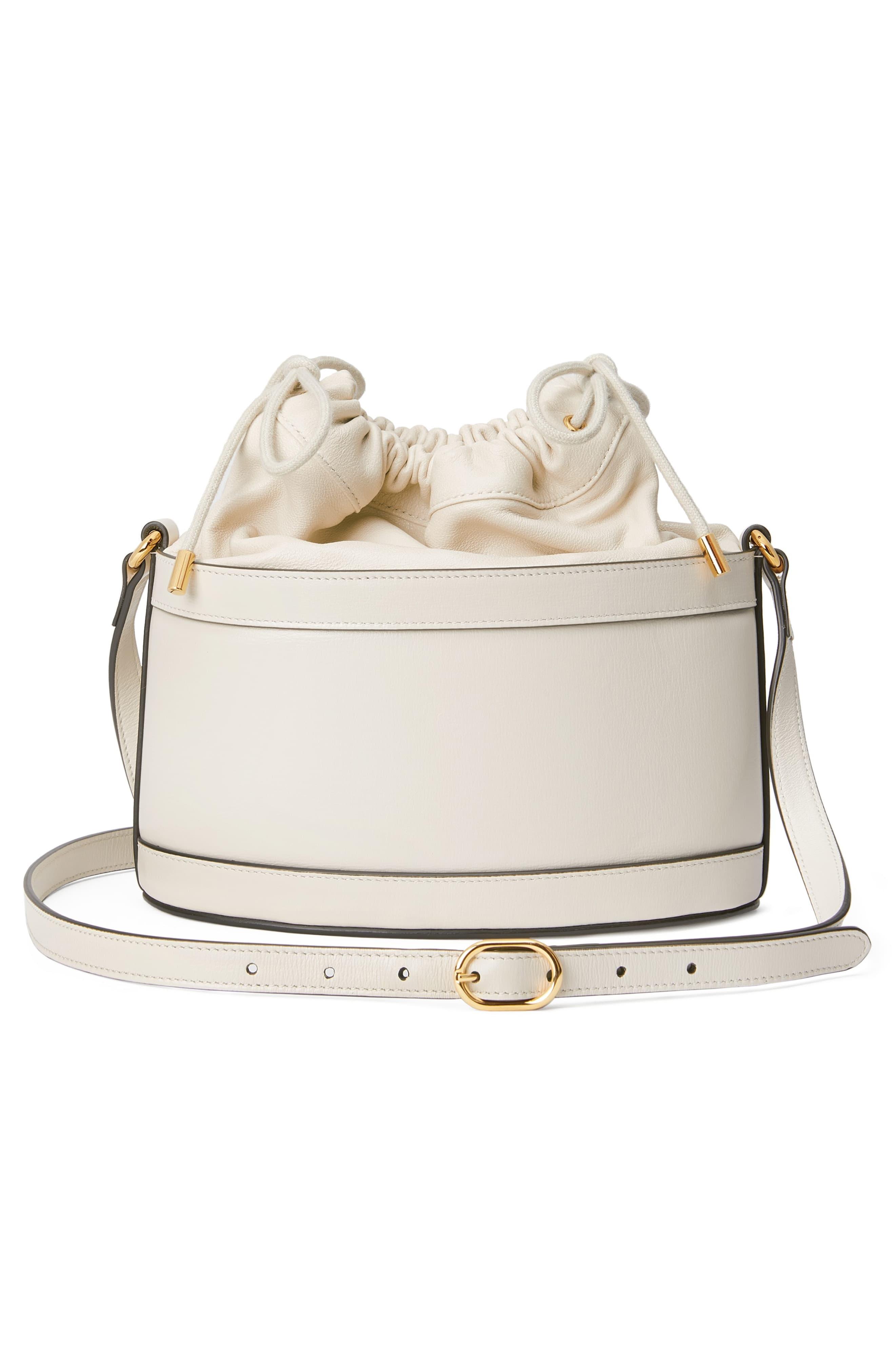 Gucci 1955 Horsebit White Leather Bucket Bag – Queen Bee of