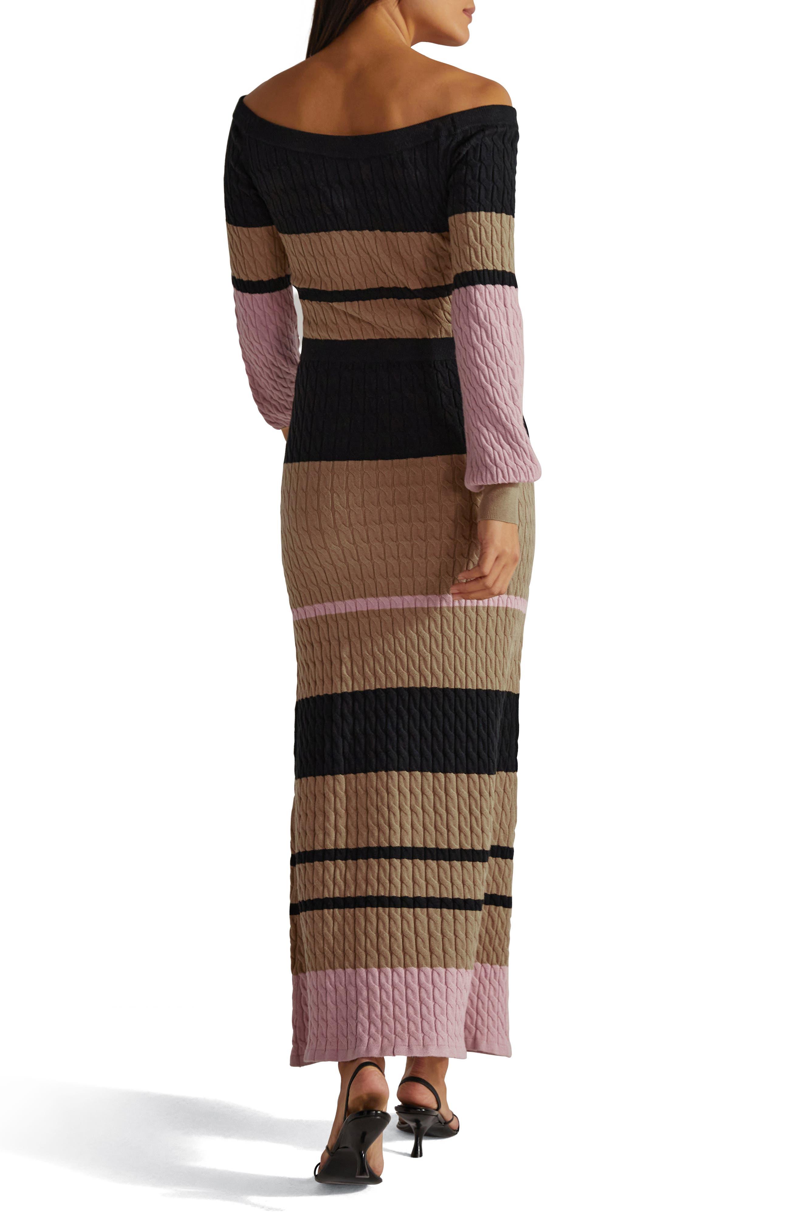 Off the shoulder cheap cable knit sweater dress