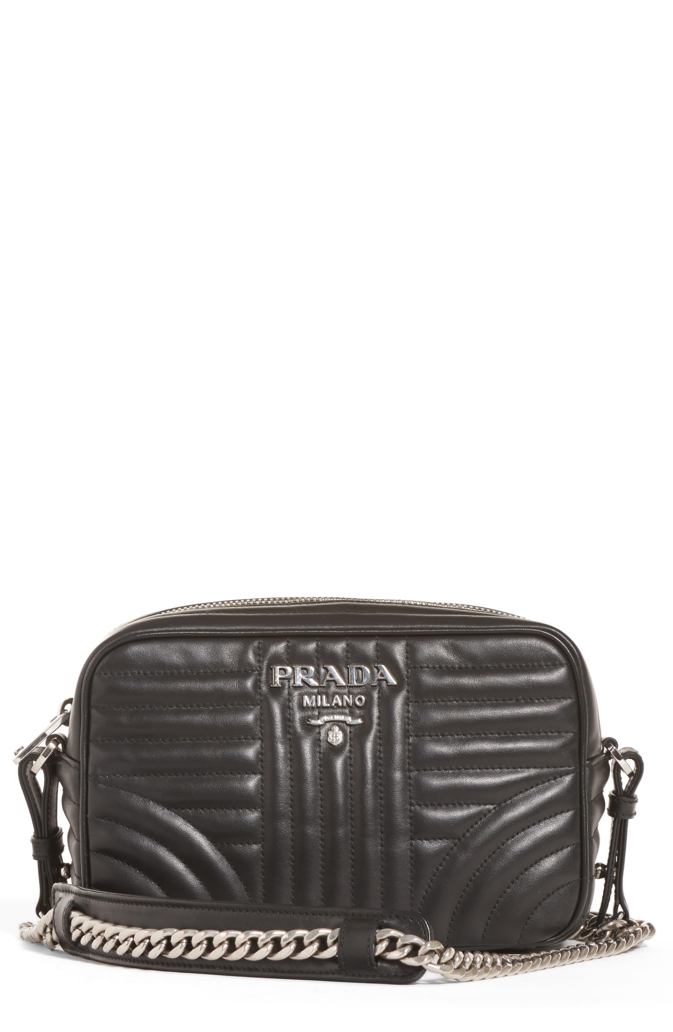 Shop Prada Diagramme Leather Camera Bag