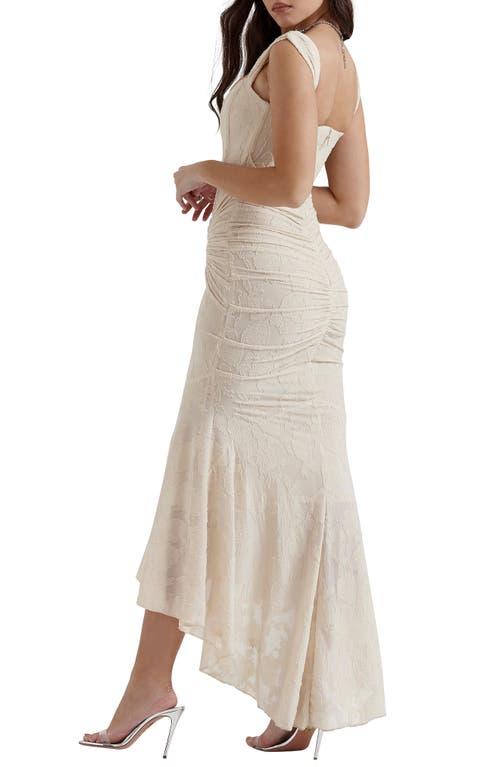 white christmas dresses Cesca Retro Cream White Floral Maxi Dress main image 1