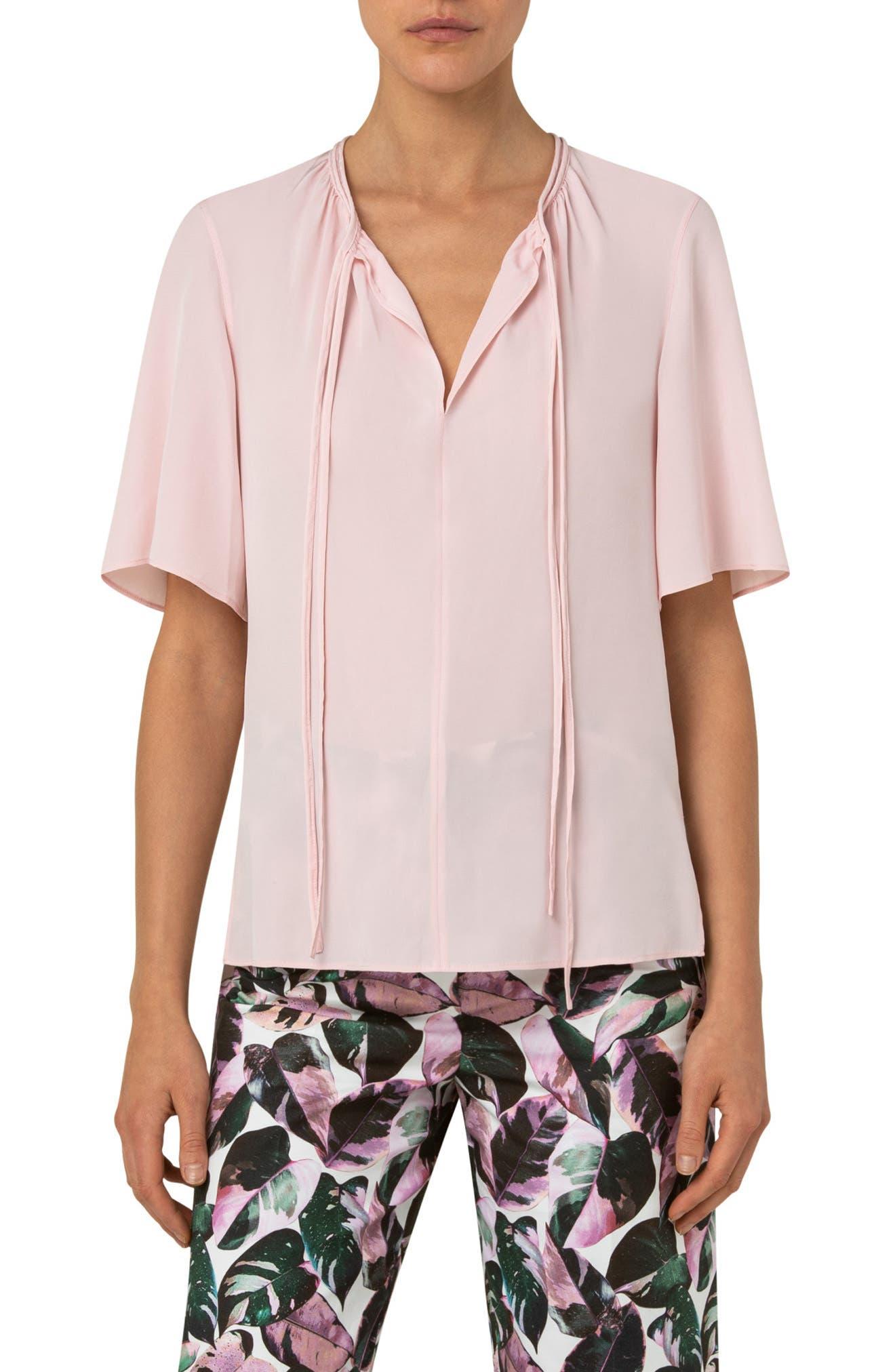 Akris punto scarf silk hot sale blouse