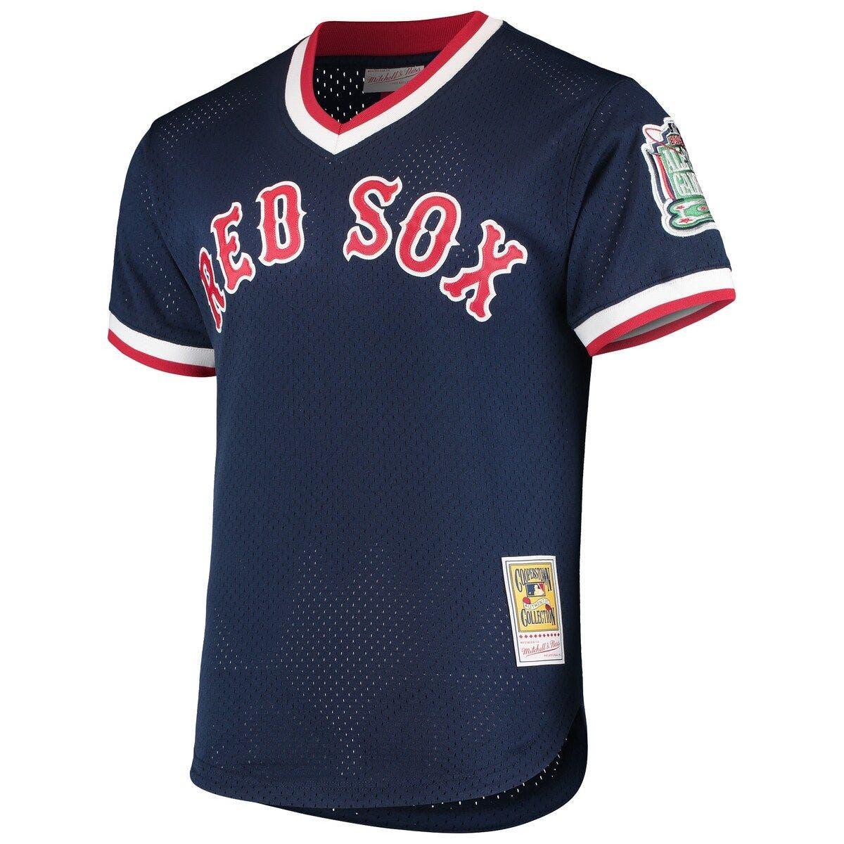 Chicago White Sox Mitchell & Ness Cooperstown Collection Mesh Wordmark  V-Neck Jersey - Navy
