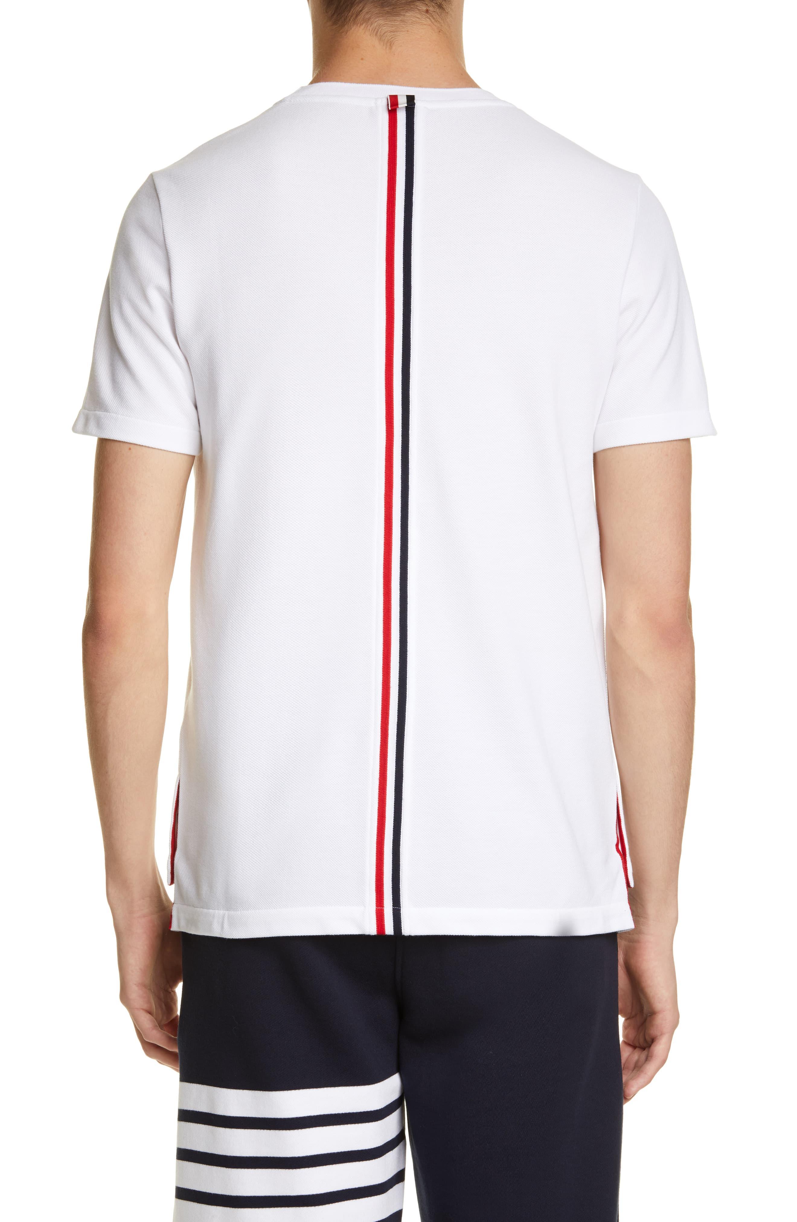 Thom Browne Cotton Stripe Crewneck T-shirt in White for Men - Lyst