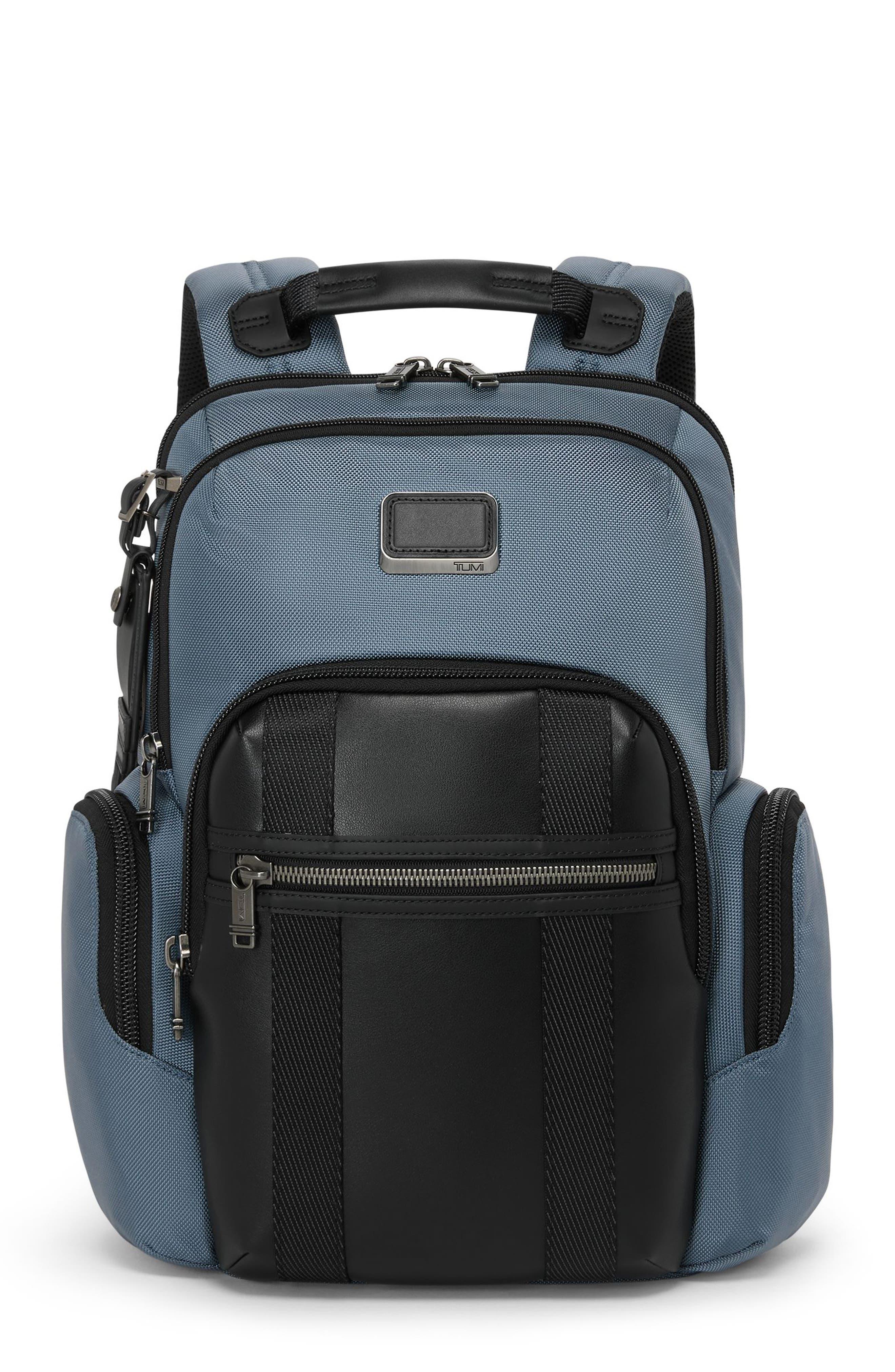 backpack tumi sale Luggage: Men's Backpacks Key touchpoints feature premium pebbled leather. Tumi Alpha Bravo Dynamic Backpack