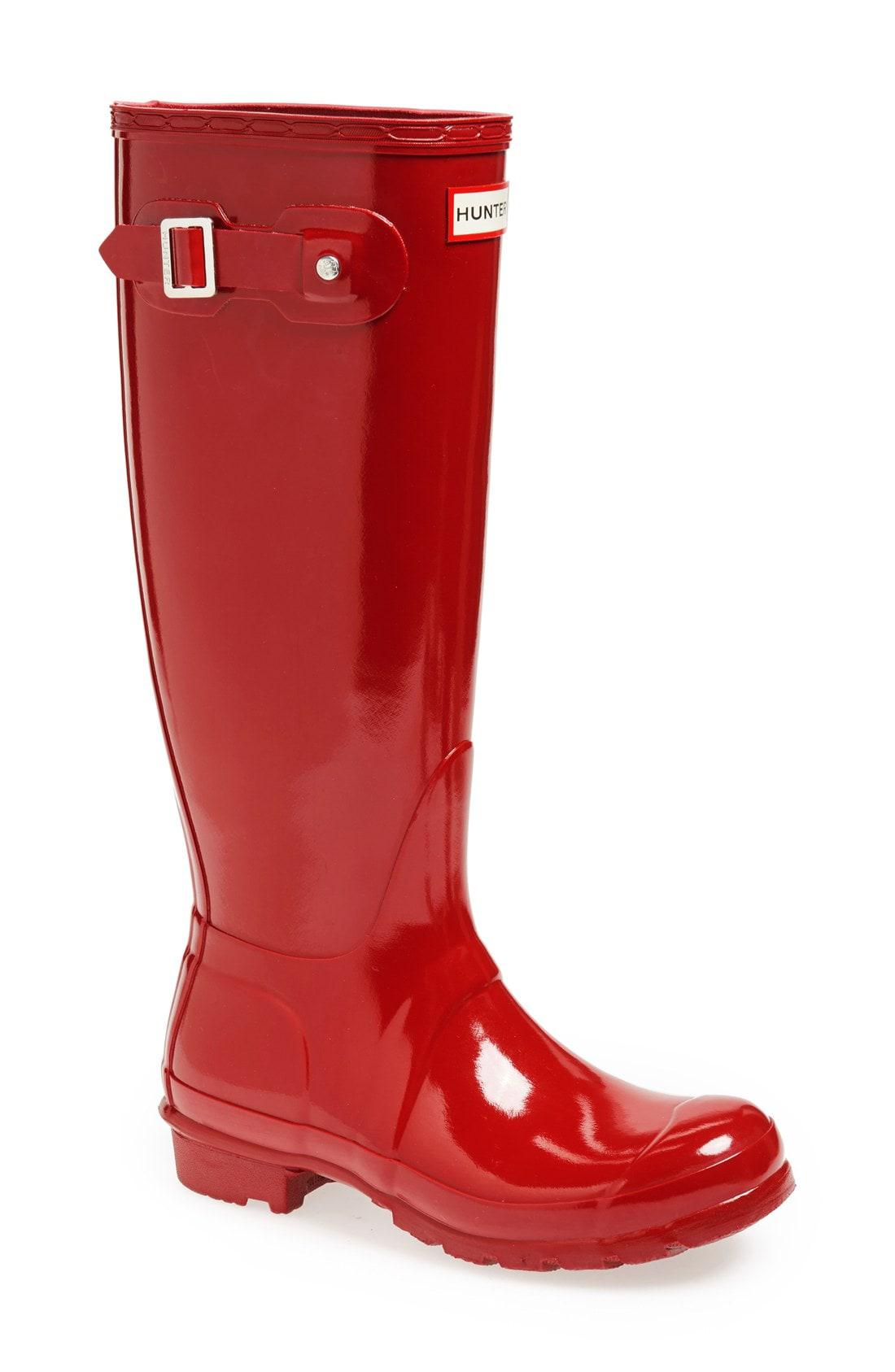 HUNTER Original Tall Gloss Boot in Red 