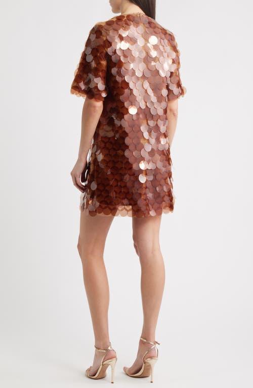 saylor stara sequin mini dress Saylor Stara Paillette Minidress in Brown
