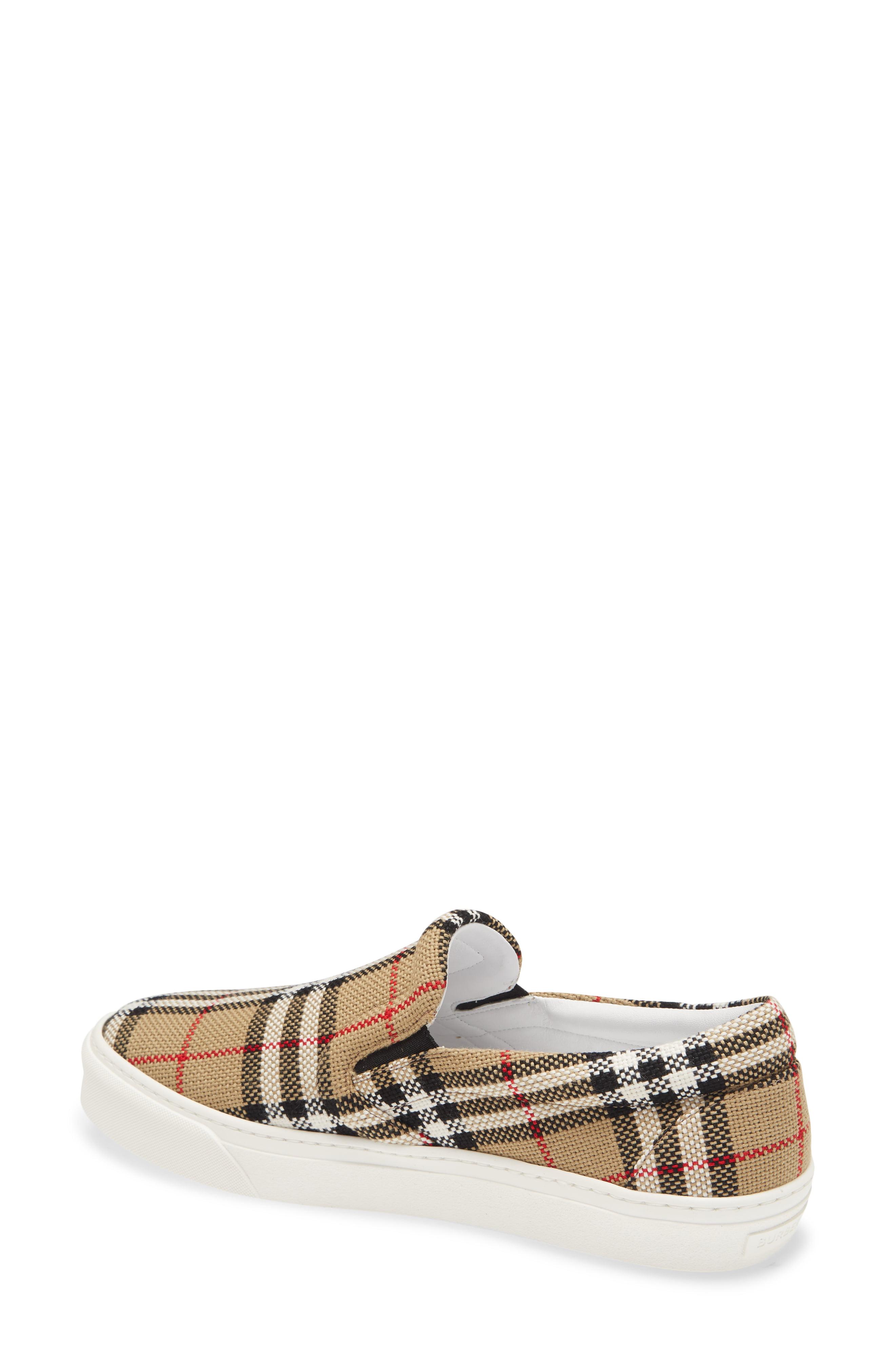 Burberry Thompson Check Slipon Sneaker in Natural for Men Lyst