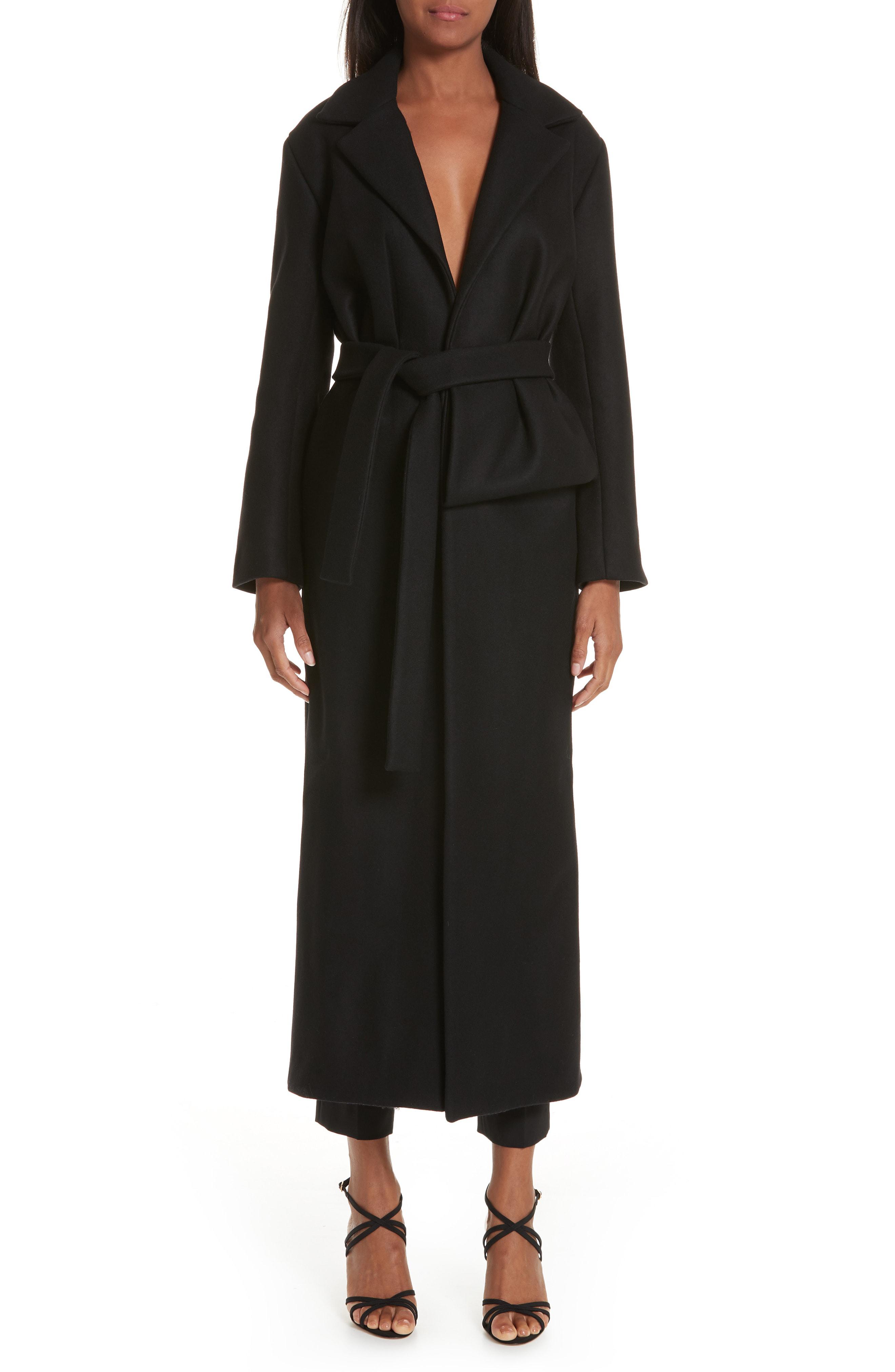 Jacquemus Le Manteau Aissa Belted Wool Blend Coat in Black - Lyst
