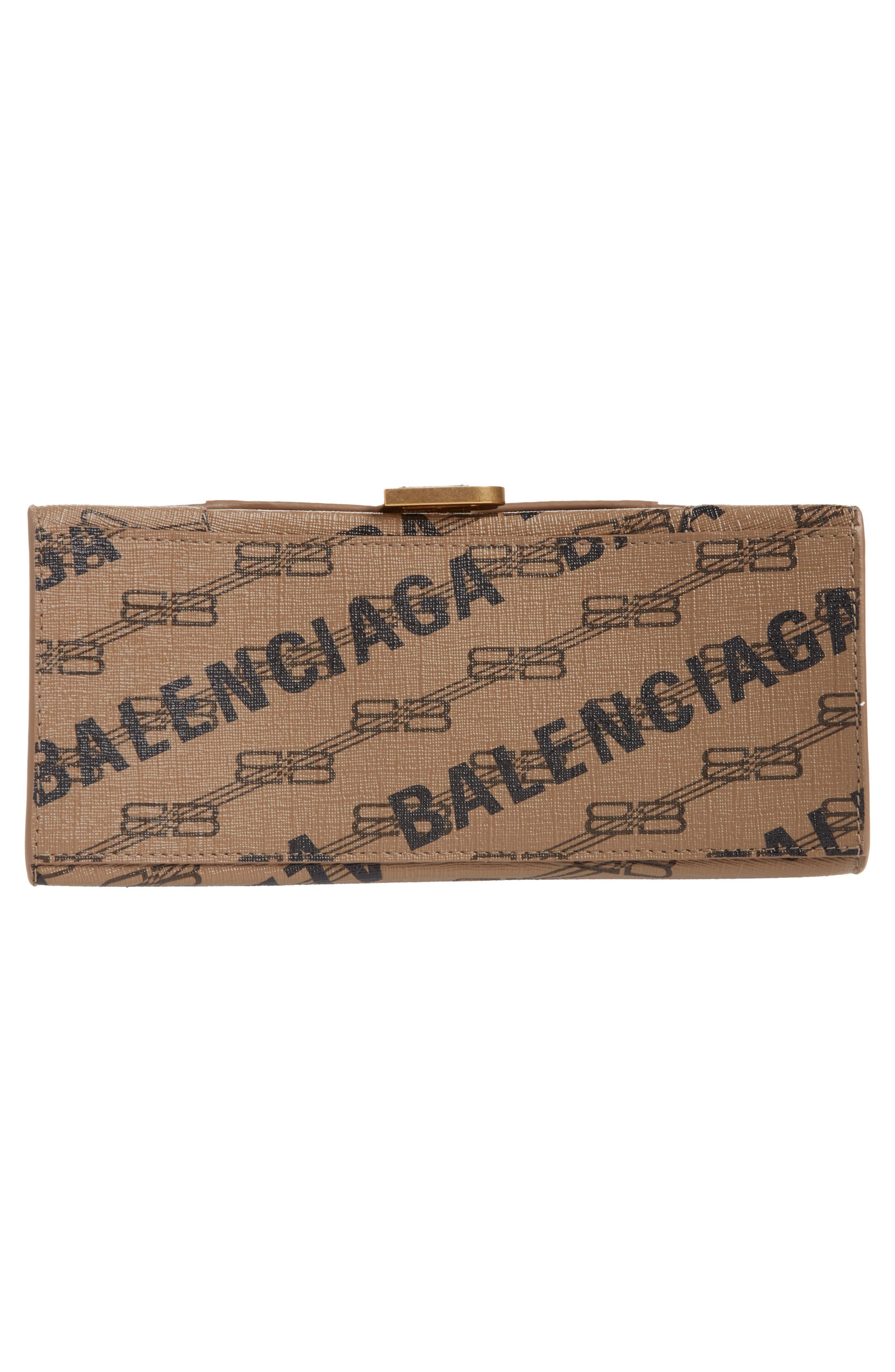 Balenciaga Hourglass Bb Monogram Top-Handle S Tote Bag - Brown