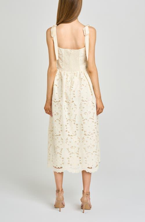 blouson midi dress wayf WAYF Ivory Blouson Midi Dress XSMALL