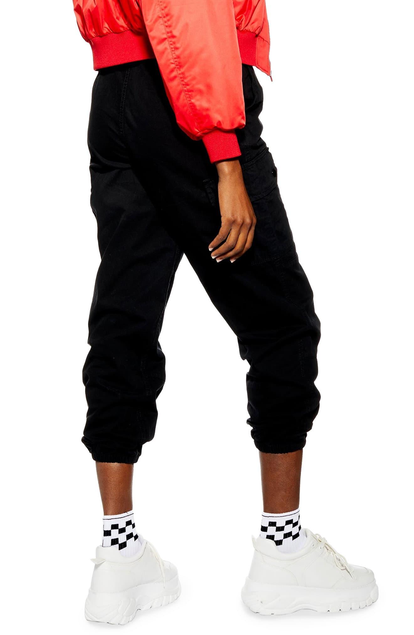 topshop black cargo trousers