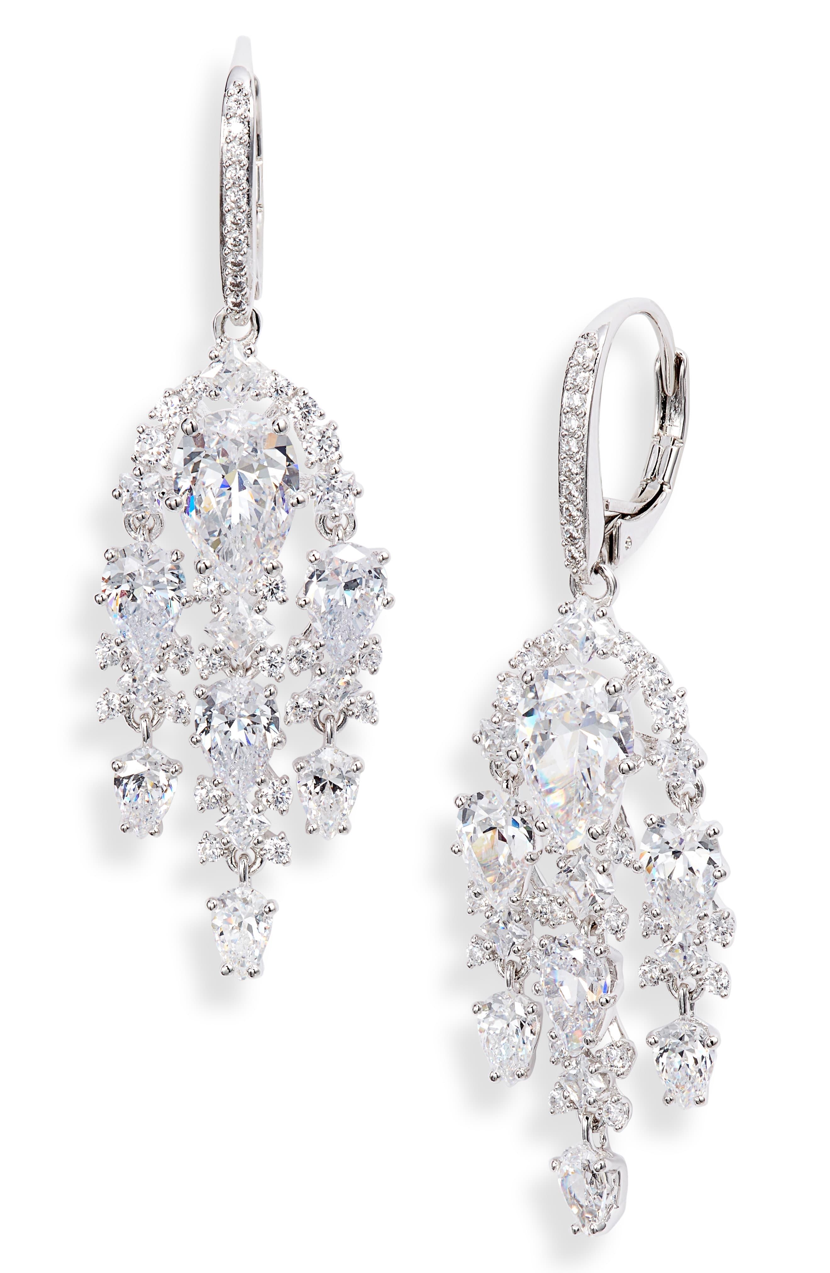 Nadri Cubic Zirconia Chandelier Earrings in Silver (Metallic) Lyst