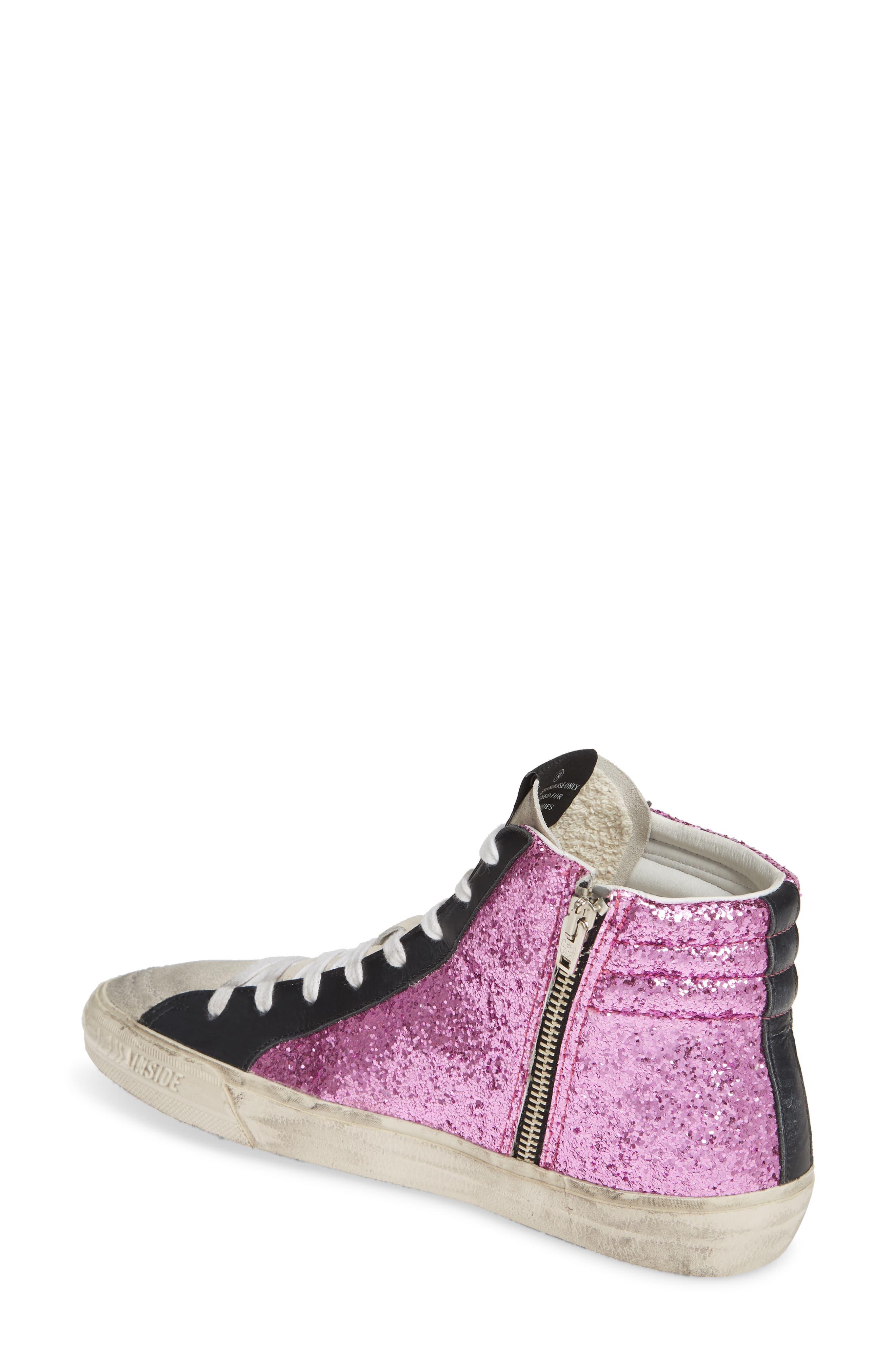 Golden Goose Deluxe Brand Slide Sequin High Top Sneaker in Pink Glitter ...