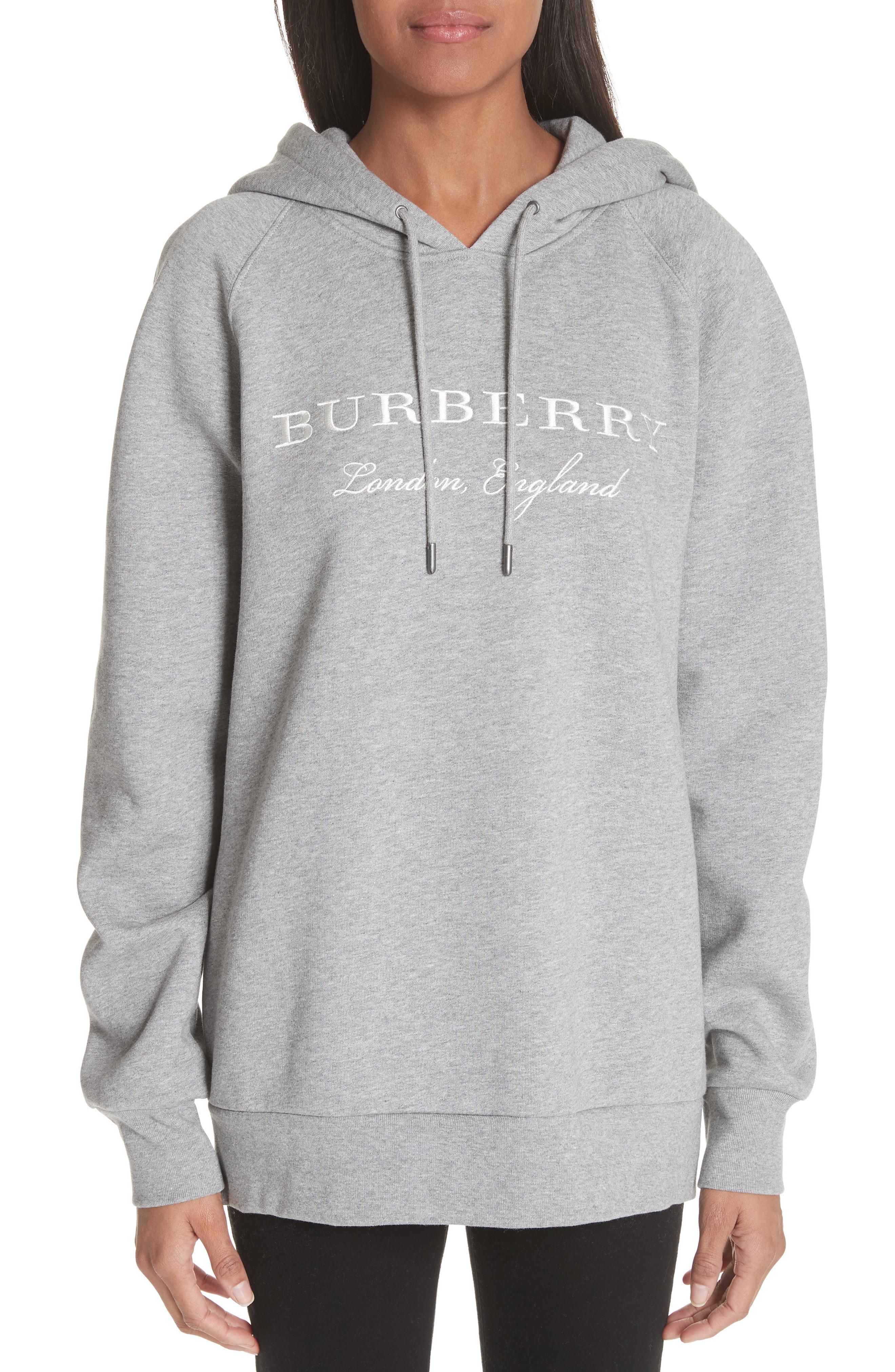 Embroidered Cotton Blend Hoodie 