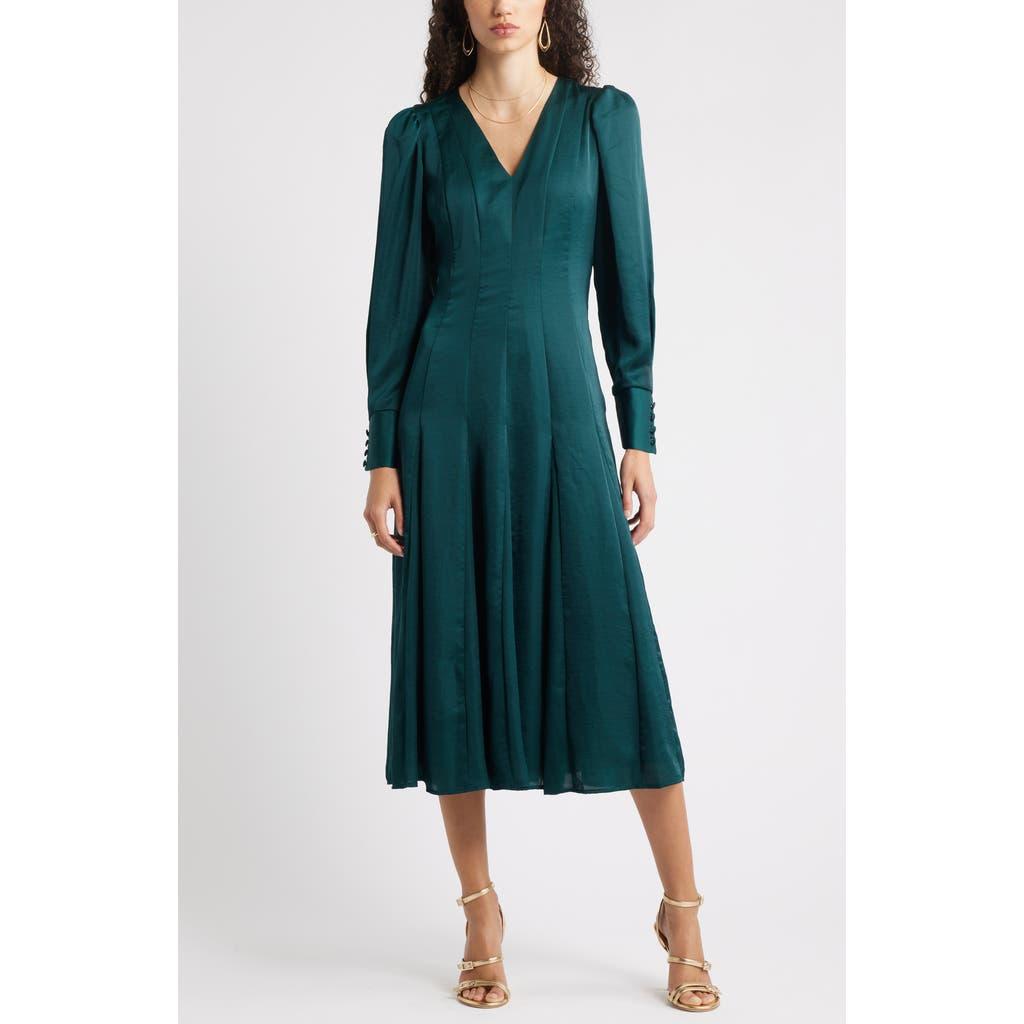 chinese dress ladies Edwina Shirred Frill Long Sleeve Midi Dress