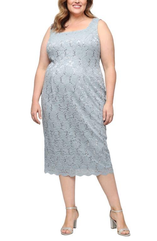 silk and lace mini dress Esme A-line Square Neck Silk Lace Mini Dress
