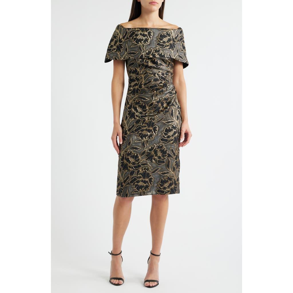 Vince Camuto Metallic Floral Jacquard Off The Shoulder Organza Cocktail Dress in Green | Lyst Vince Camuto Metallic Floral Jacquard Off The Shoulder Organza Cocktail Dress in Green | Lyst