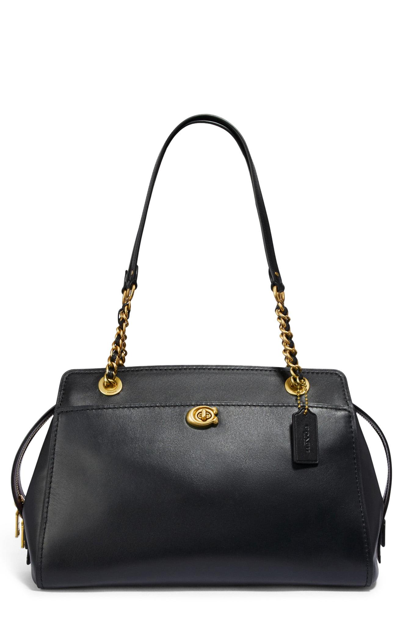 Lyst COACH Parker Leather Shoulder Bag in Black
