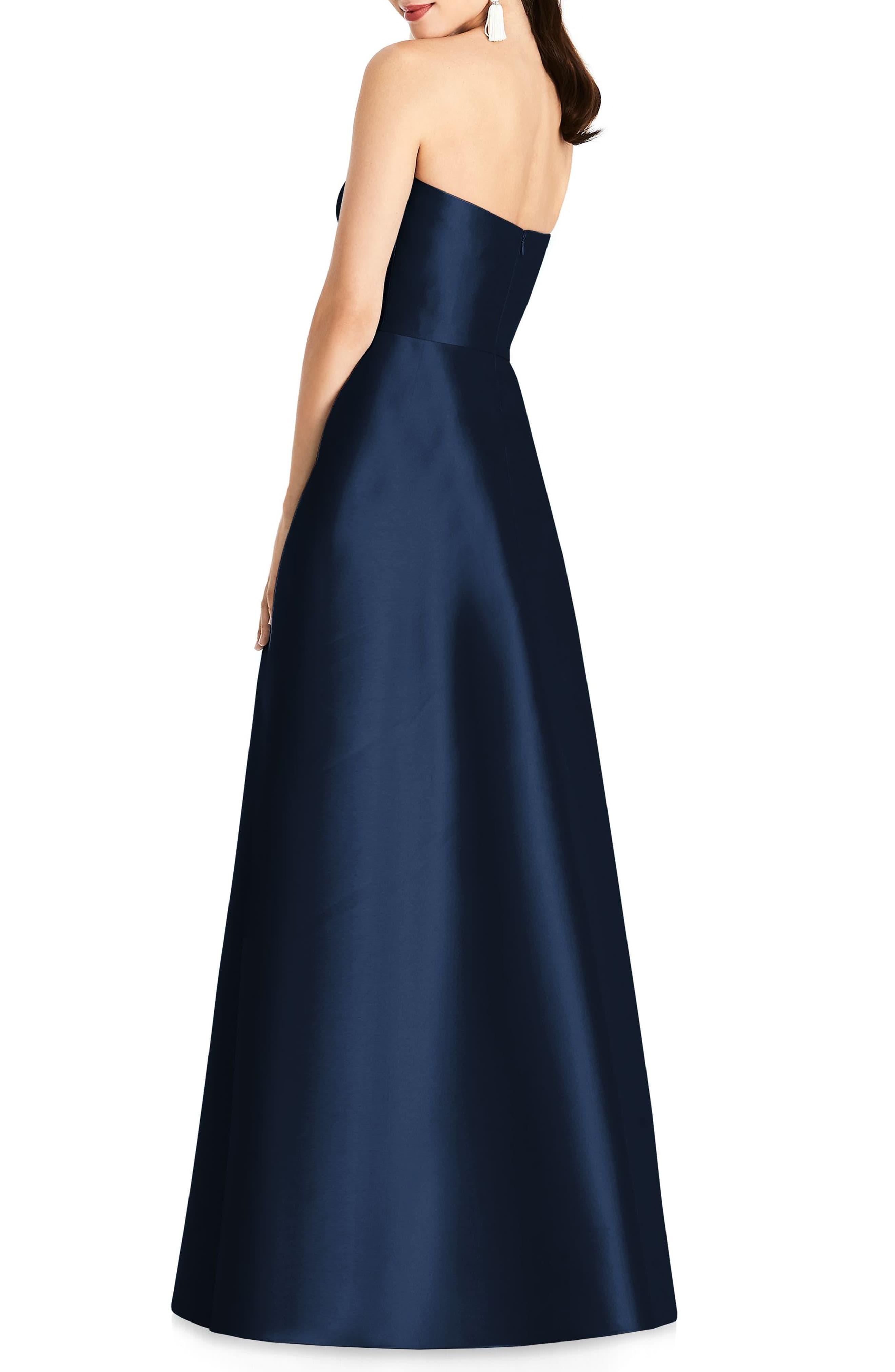alfred sung satin a line gown