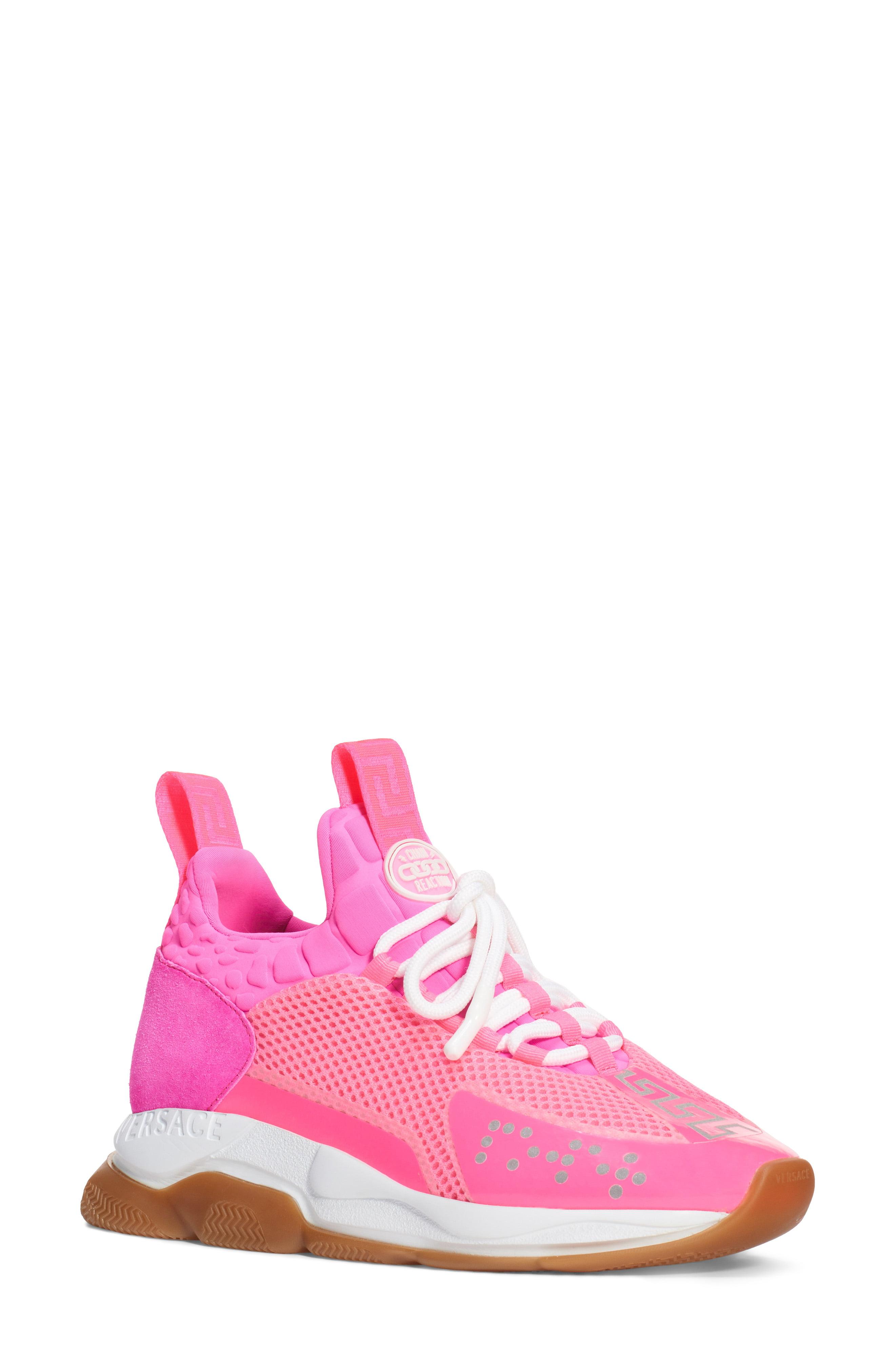 Versace Cross Chainer Sneaker in Pink - Lyst