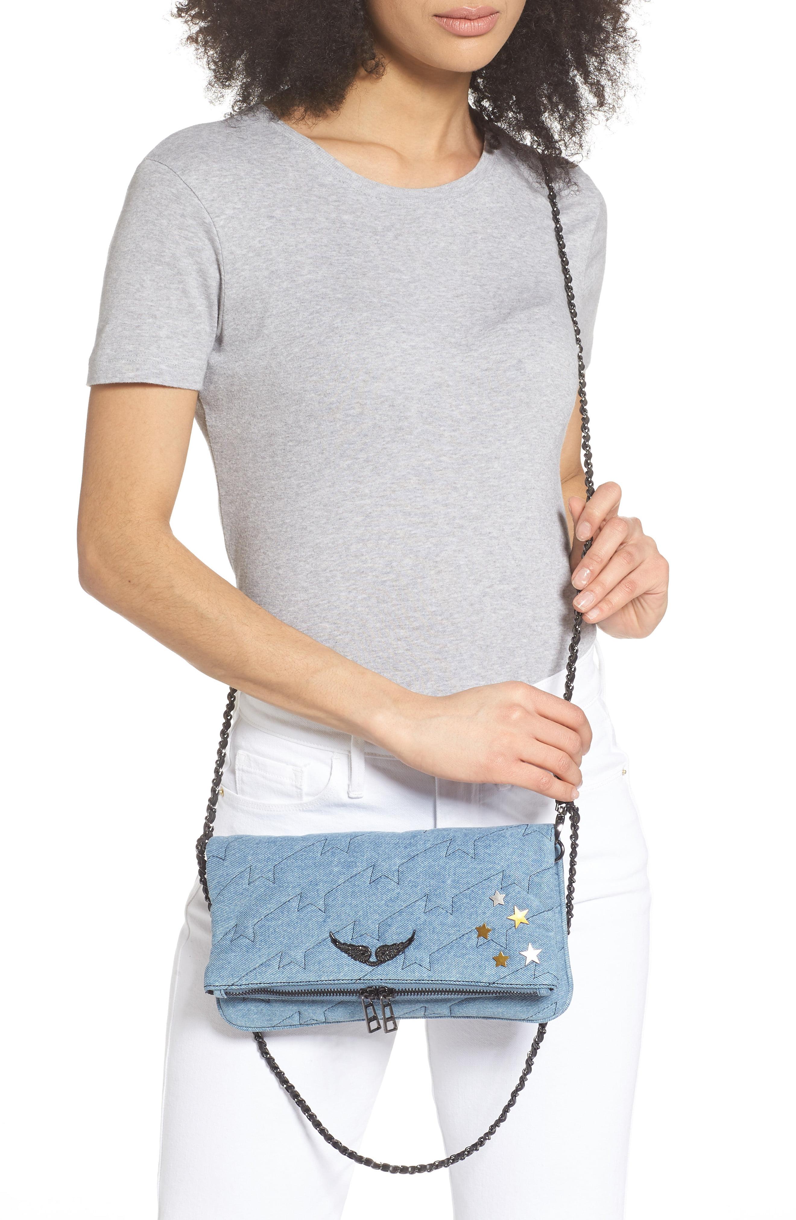 Zadig & Voltaire Small Rocky Quilted Denim Shoulder Bag in Blue Save 62 Lyst