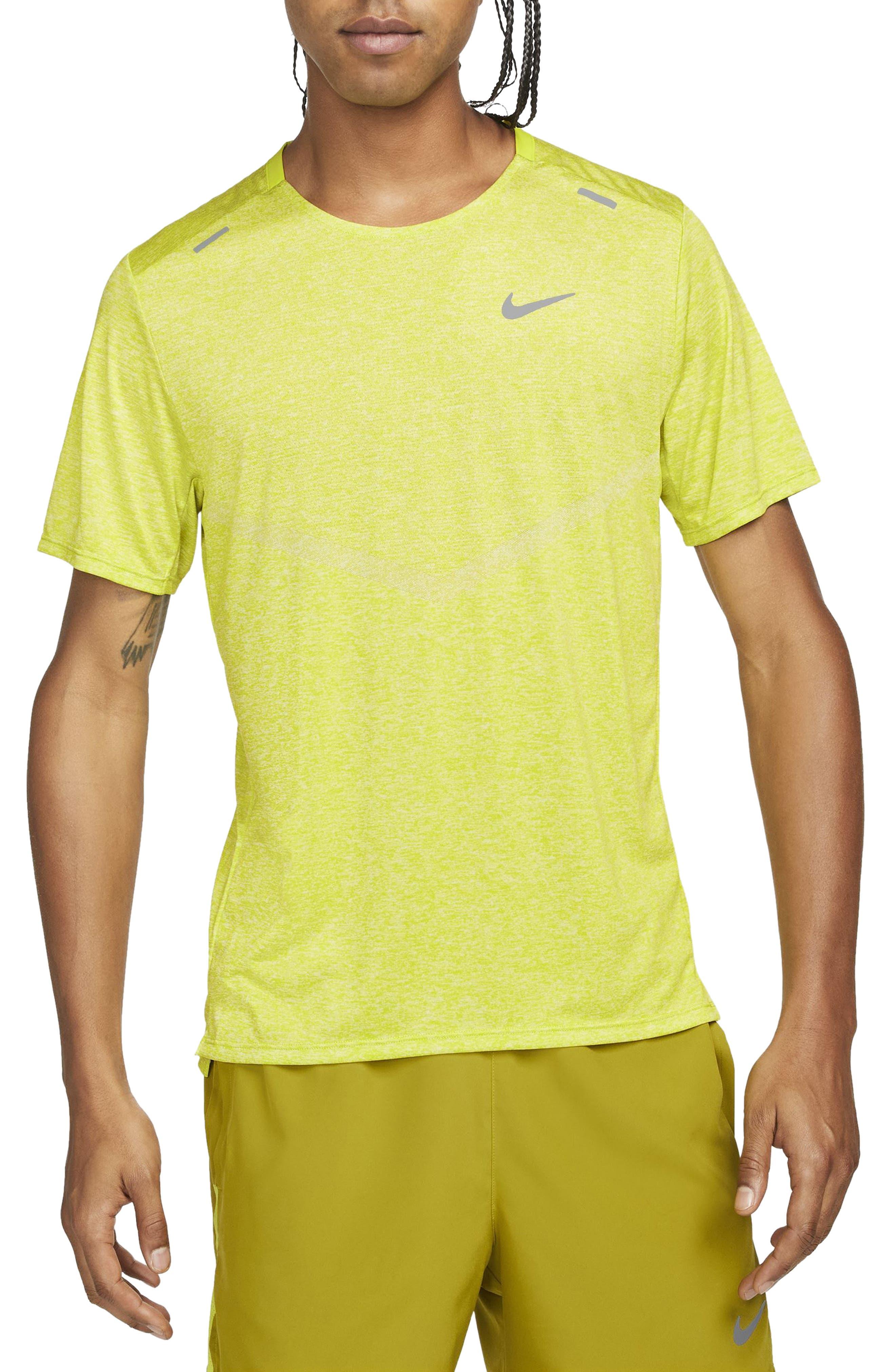 Nike Dri-fit 365 Running T-shirt in Yellow for Men | Lyst