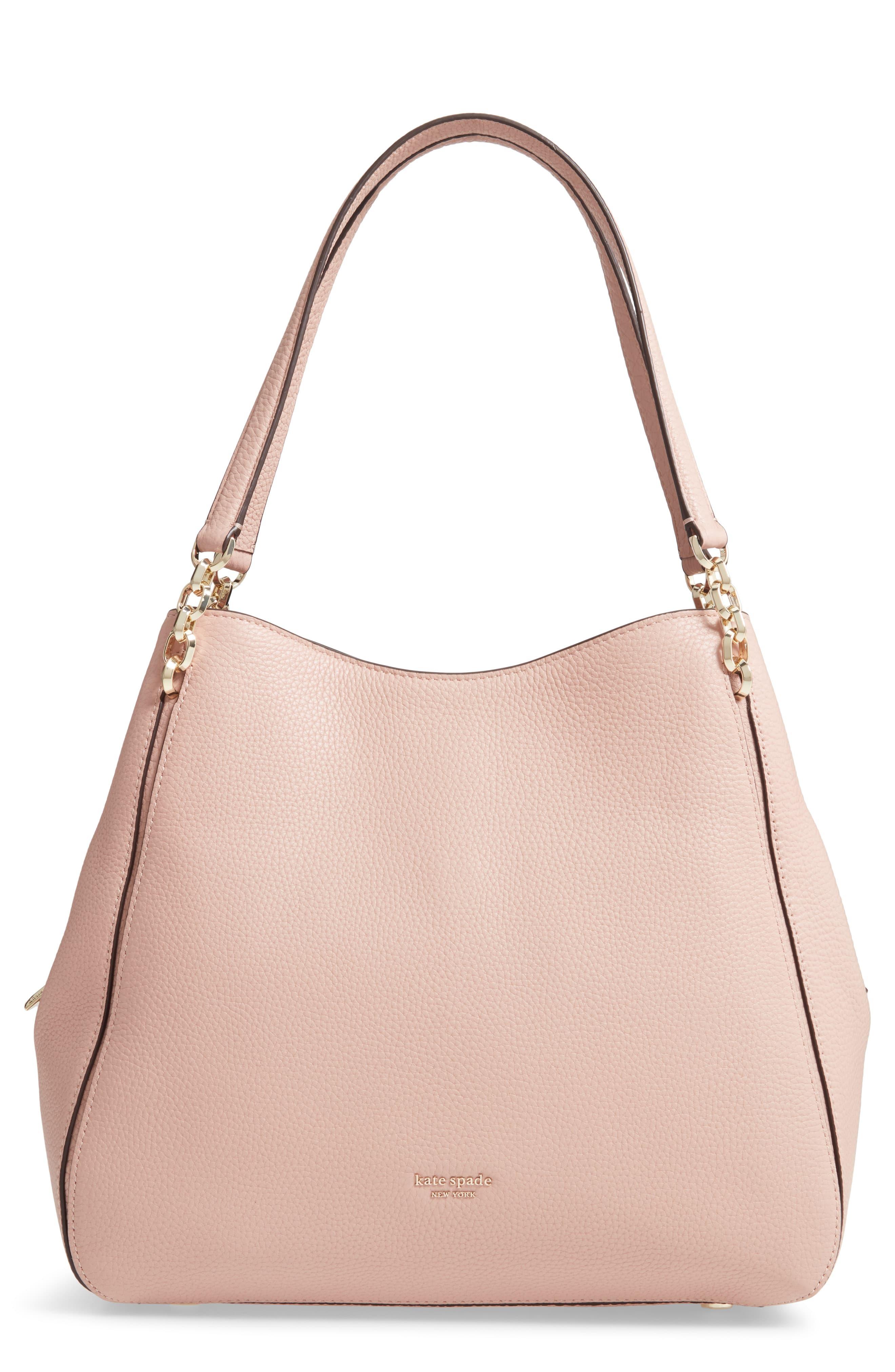 Kate Spade Large Hailey Leather Shoulder Bag in Pink - Lyst