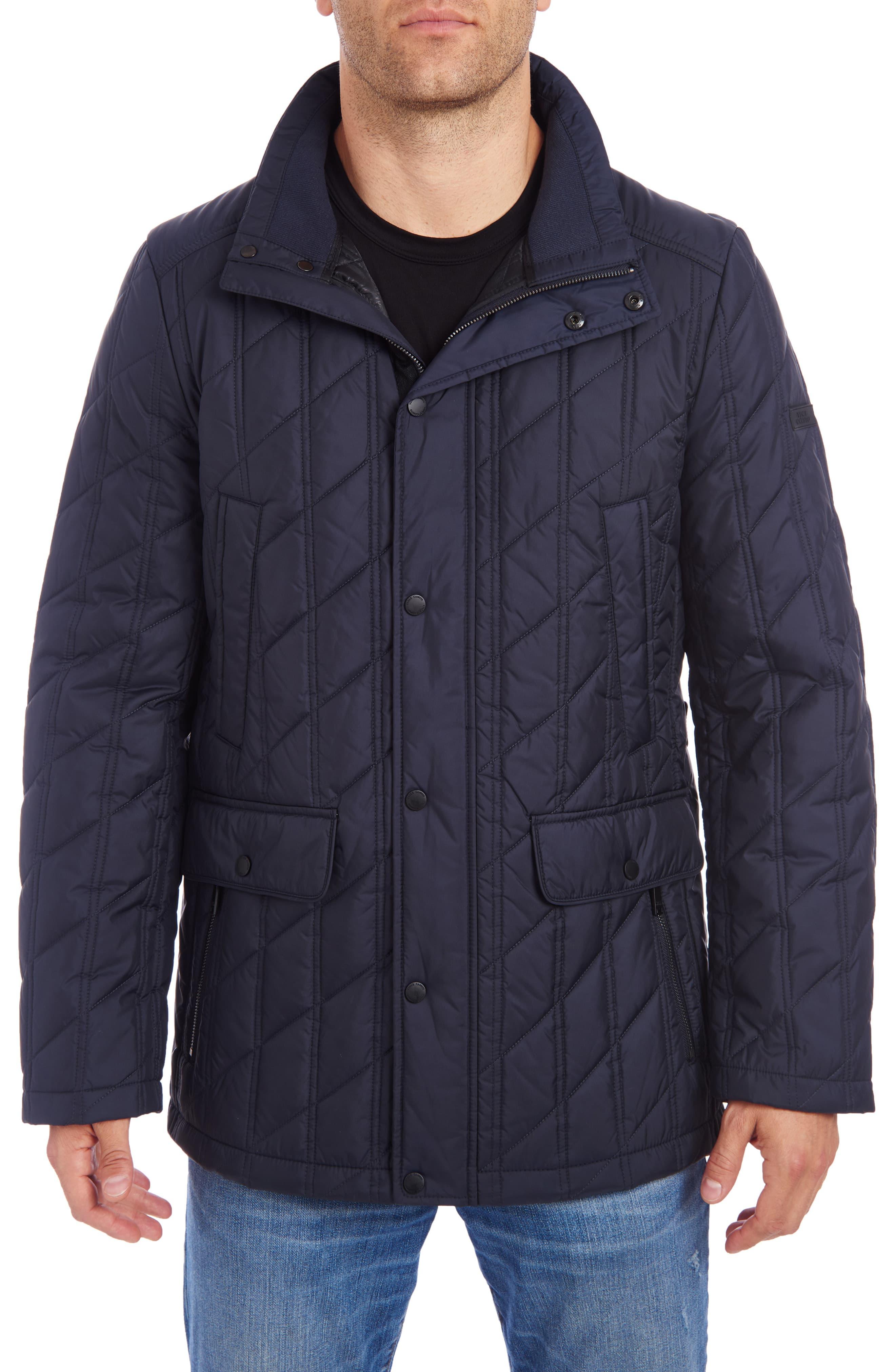 Vince Camuto Water Resistant Down & Feather Puffer Jacket in Navy (Blue ...