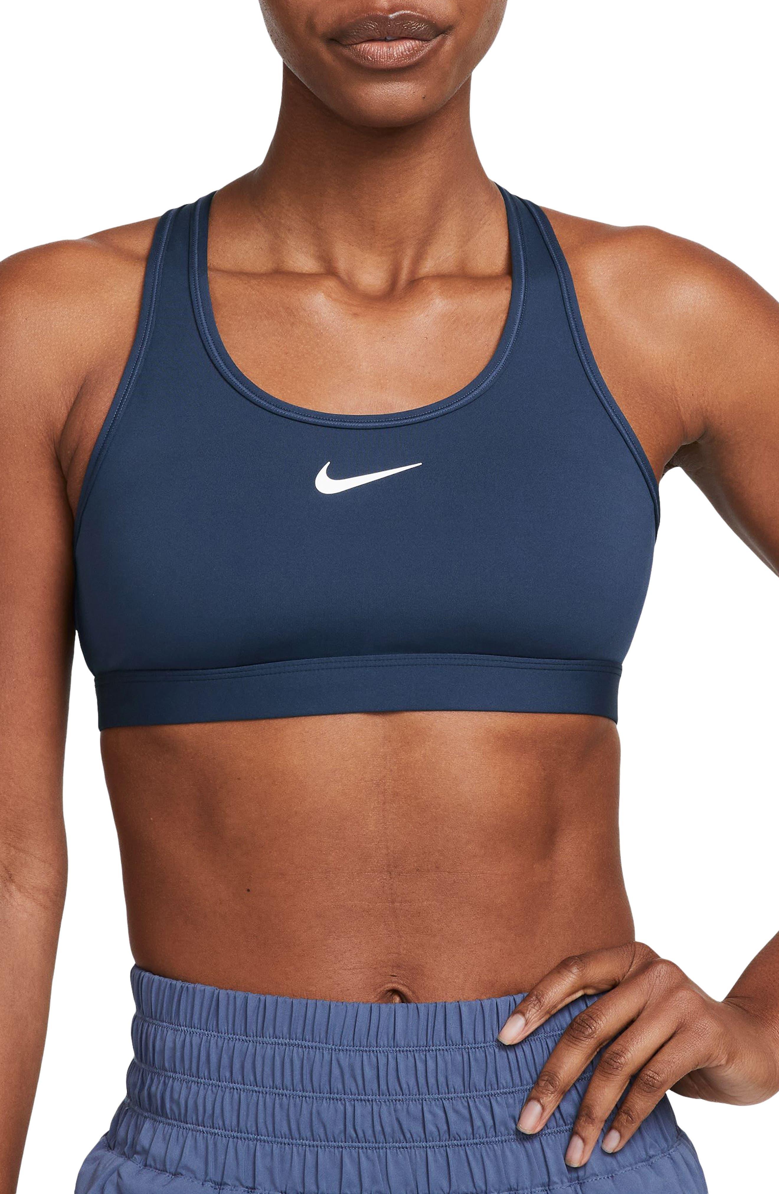 Nike Dri-fit Padded Sports Bra in Blue | Lyst