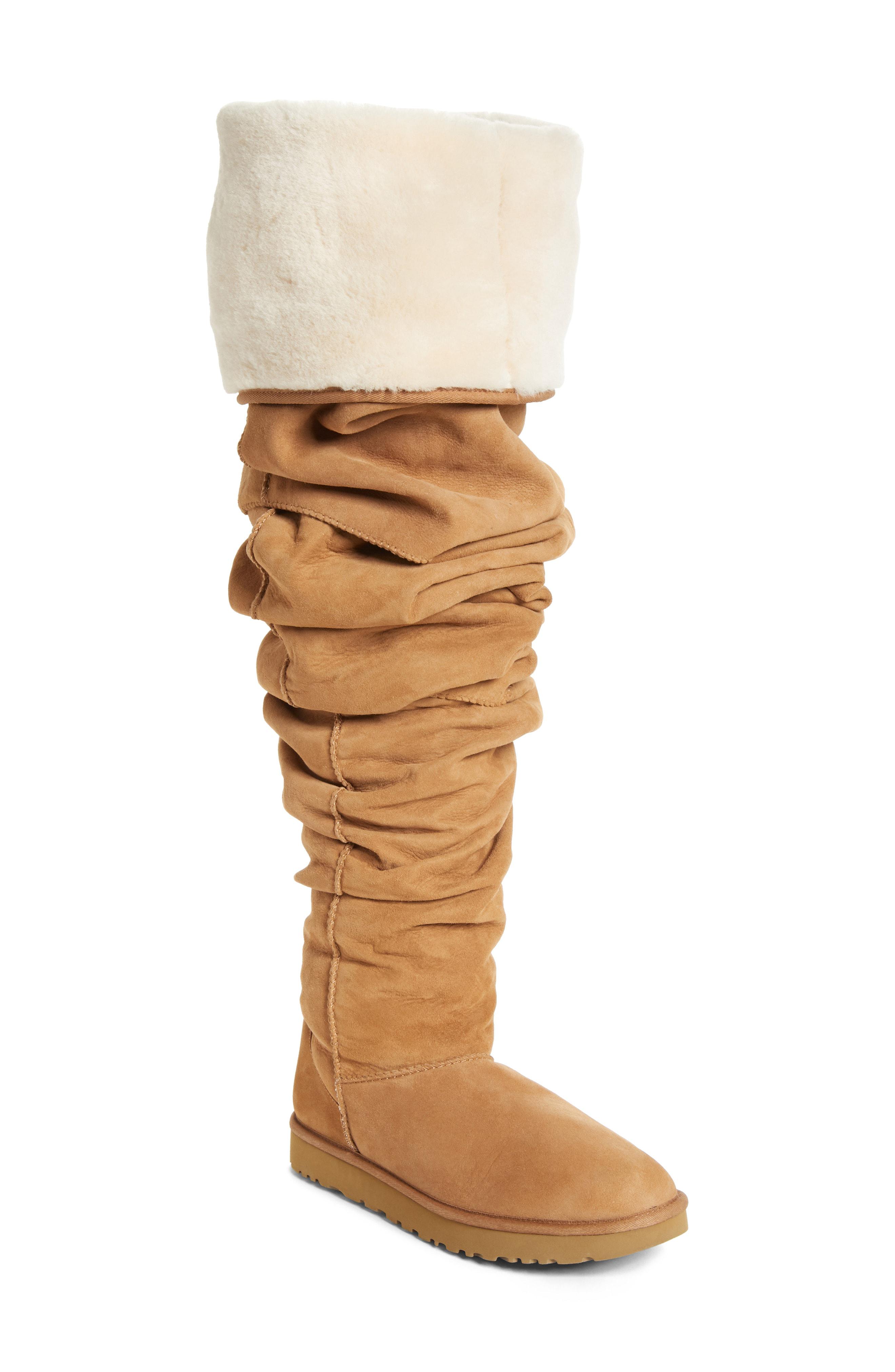Y. Project X Ugg Genuine Shearling Thigh High Boot in Brown | Lyst