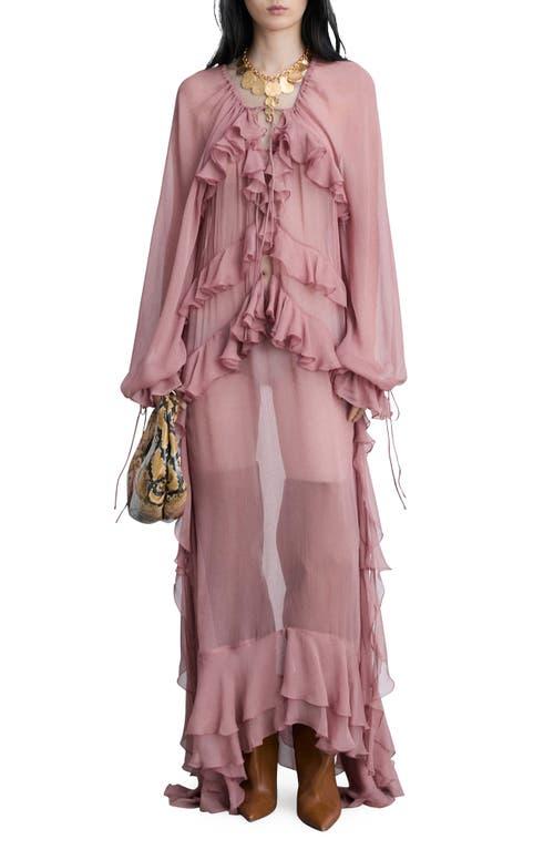 Mango Royal Long Sleeve Ruffle Dress in Red Lyst