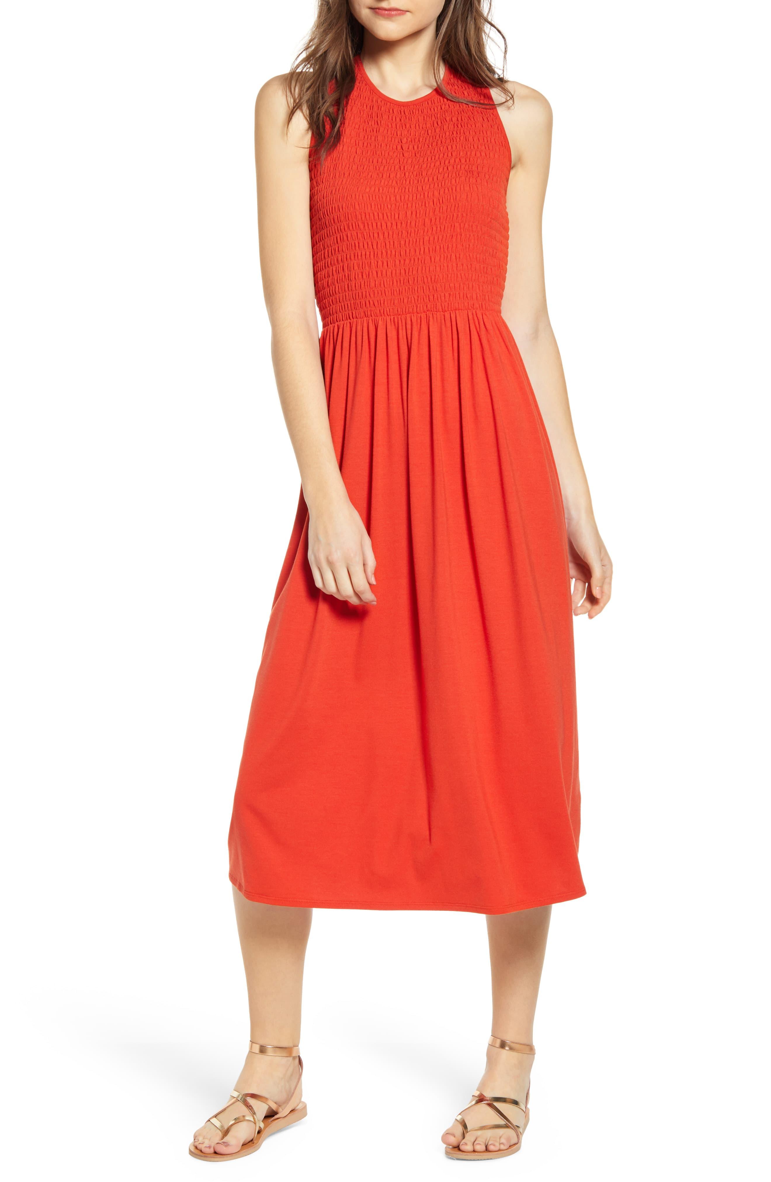 bp smocked midi dress