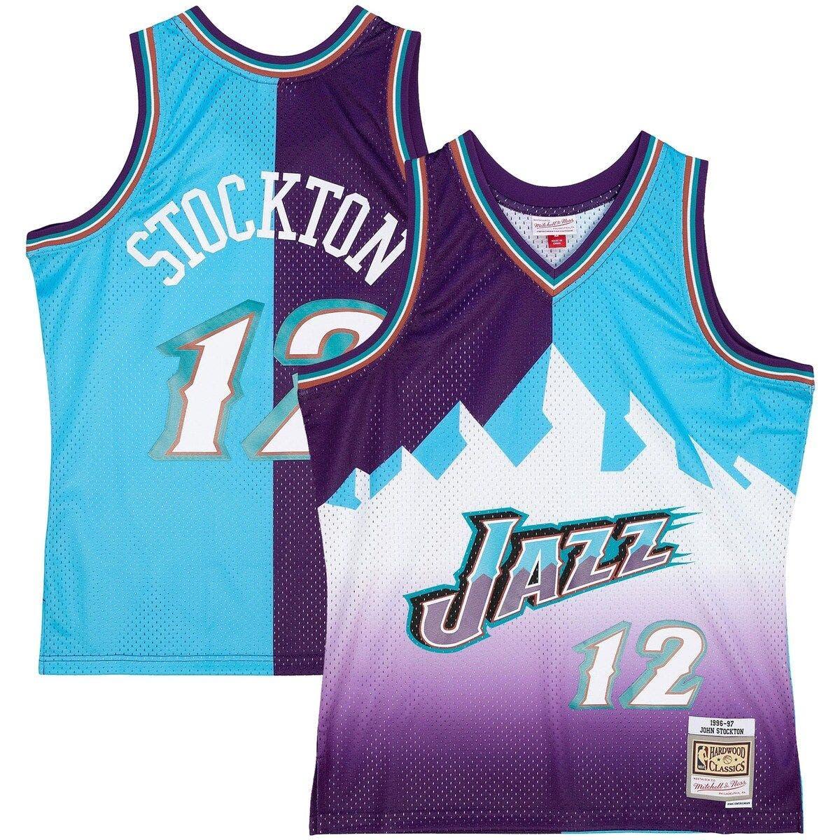 John Stockton Utah Jazz Mitchell & Ness Hardwood Classics 1996-97 Swingman Jersey - Black, Size: Small