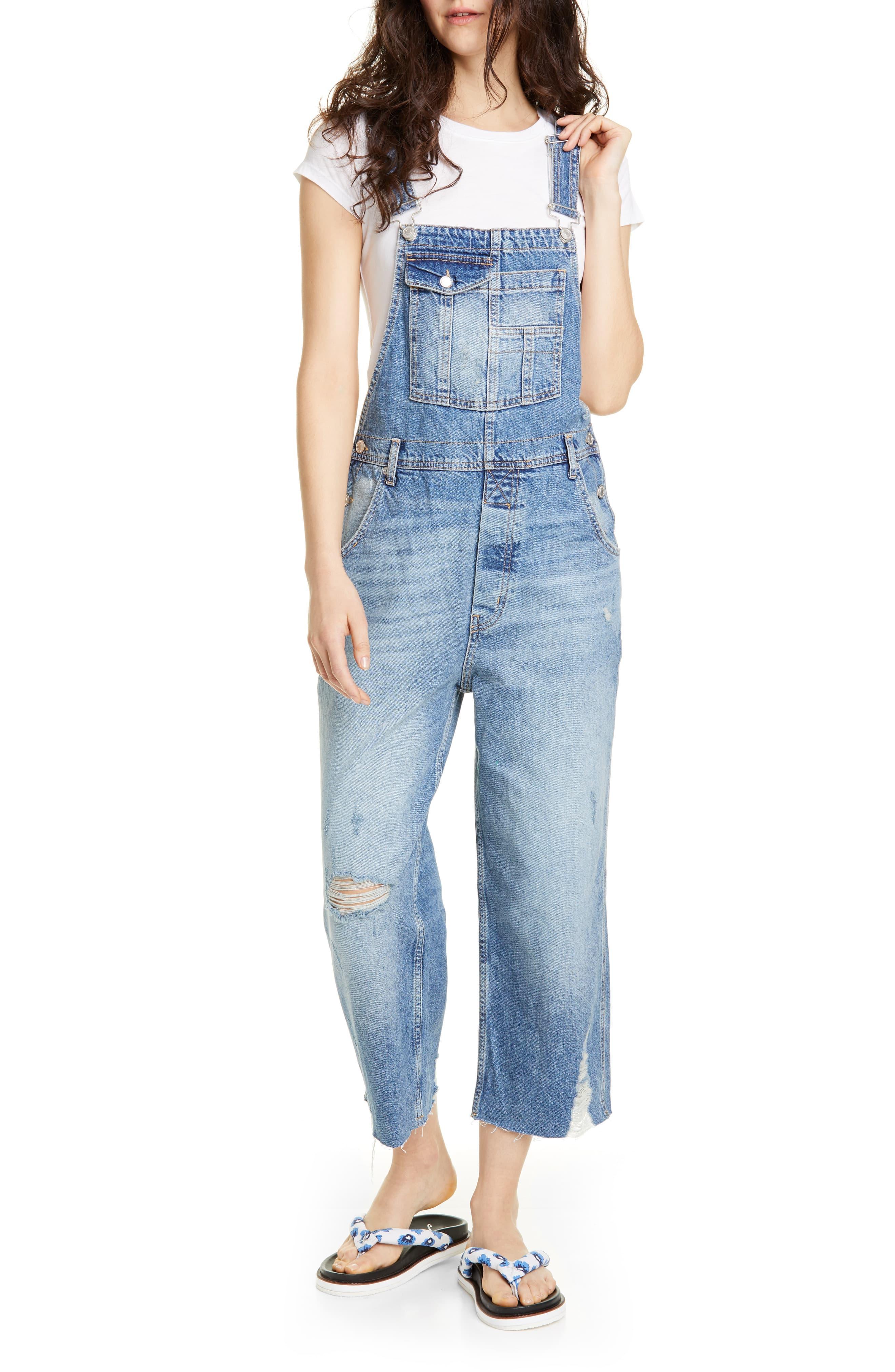 free people baggy overalls