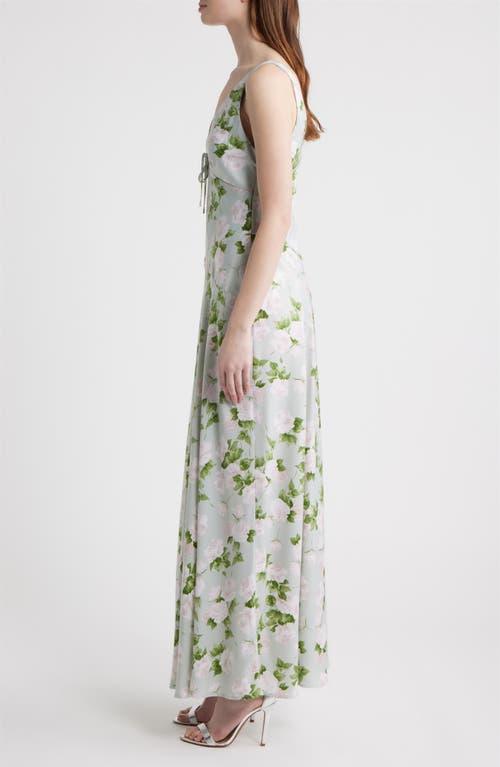 slim fit dress slacks Martha Green Floral Maxi Dress main image 1