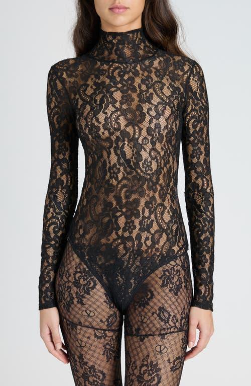 Tシャツ・カットソー VALENTINO GARAVANI Embroidered Stretch Nylon Blend Bodysuit Valentino Garavani Embroidered stretch nylon blend bodysuit
