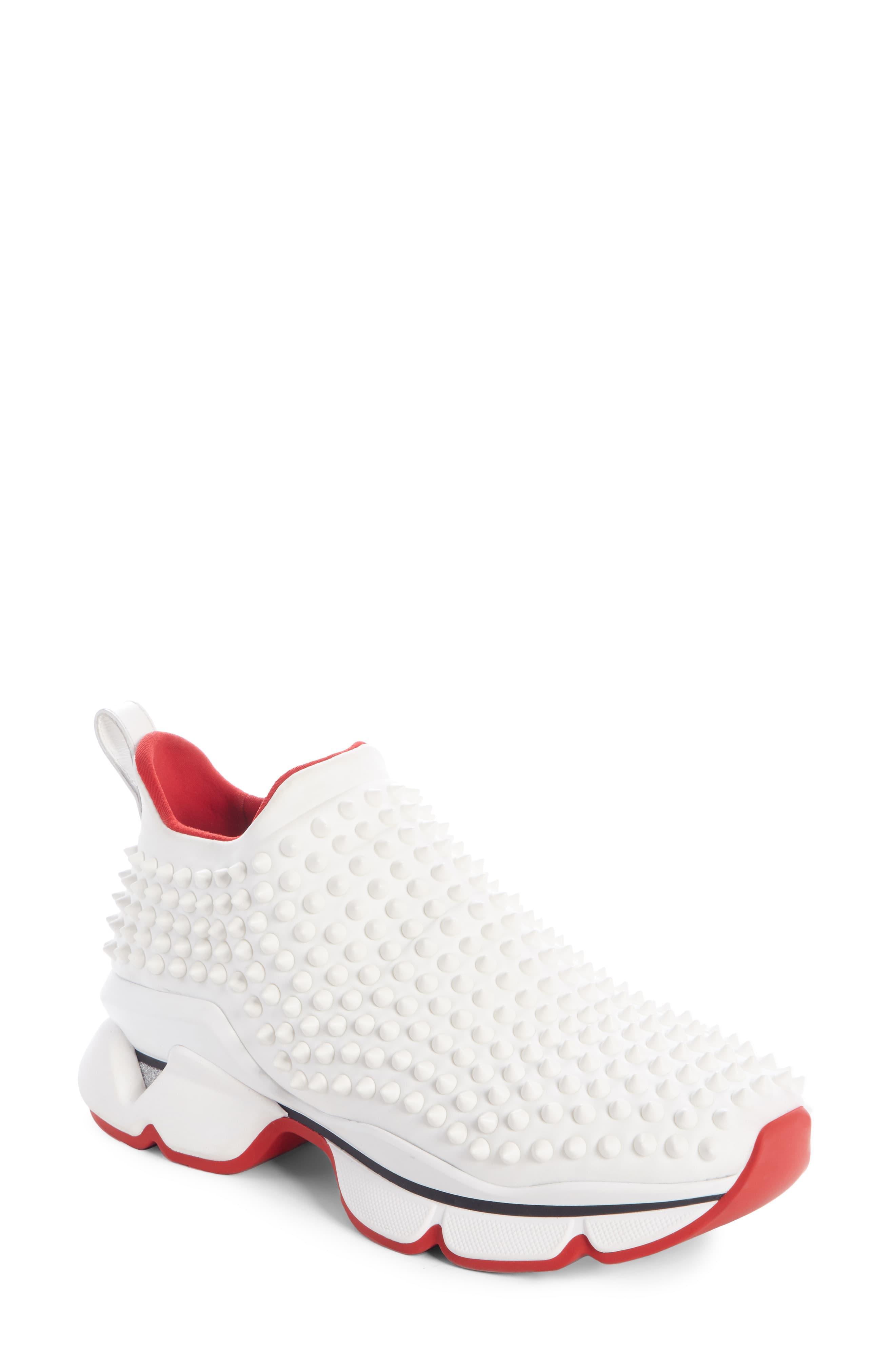 Christian Louboutin Spike Sock White Low Top Sneakers - Sneak in Peace