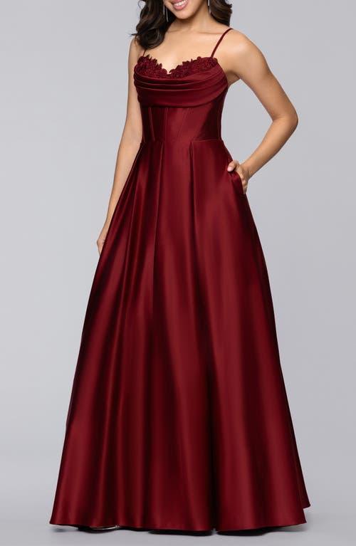 blondie nites embroidered dress Blondie Nites Juniors' Embroidered-Bodice Lace-Up Gown, Created for Macy's - Navy