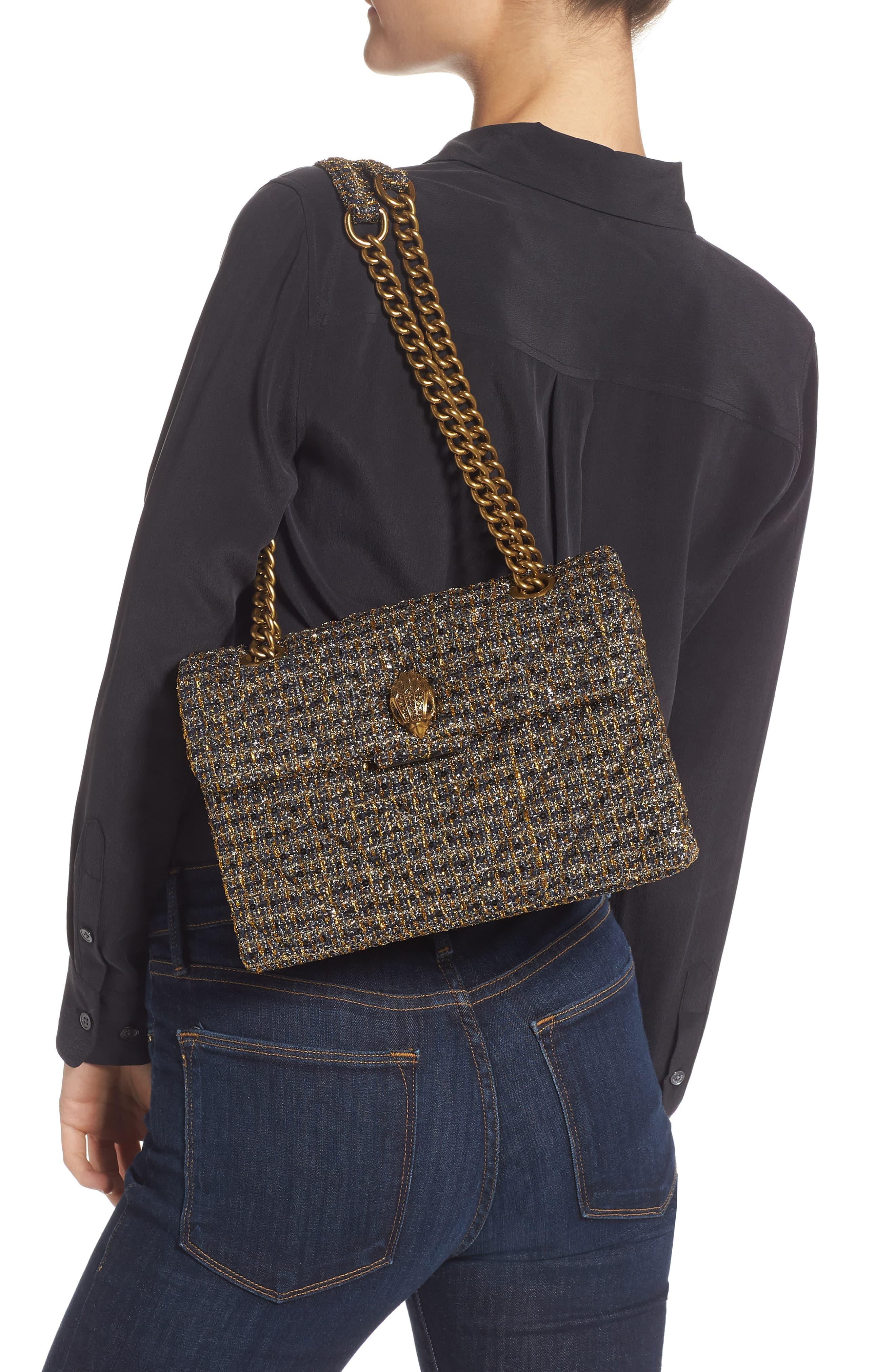 Kurt Geiger Kensington Tweed Shoulder Bag in Metallic - Lyst